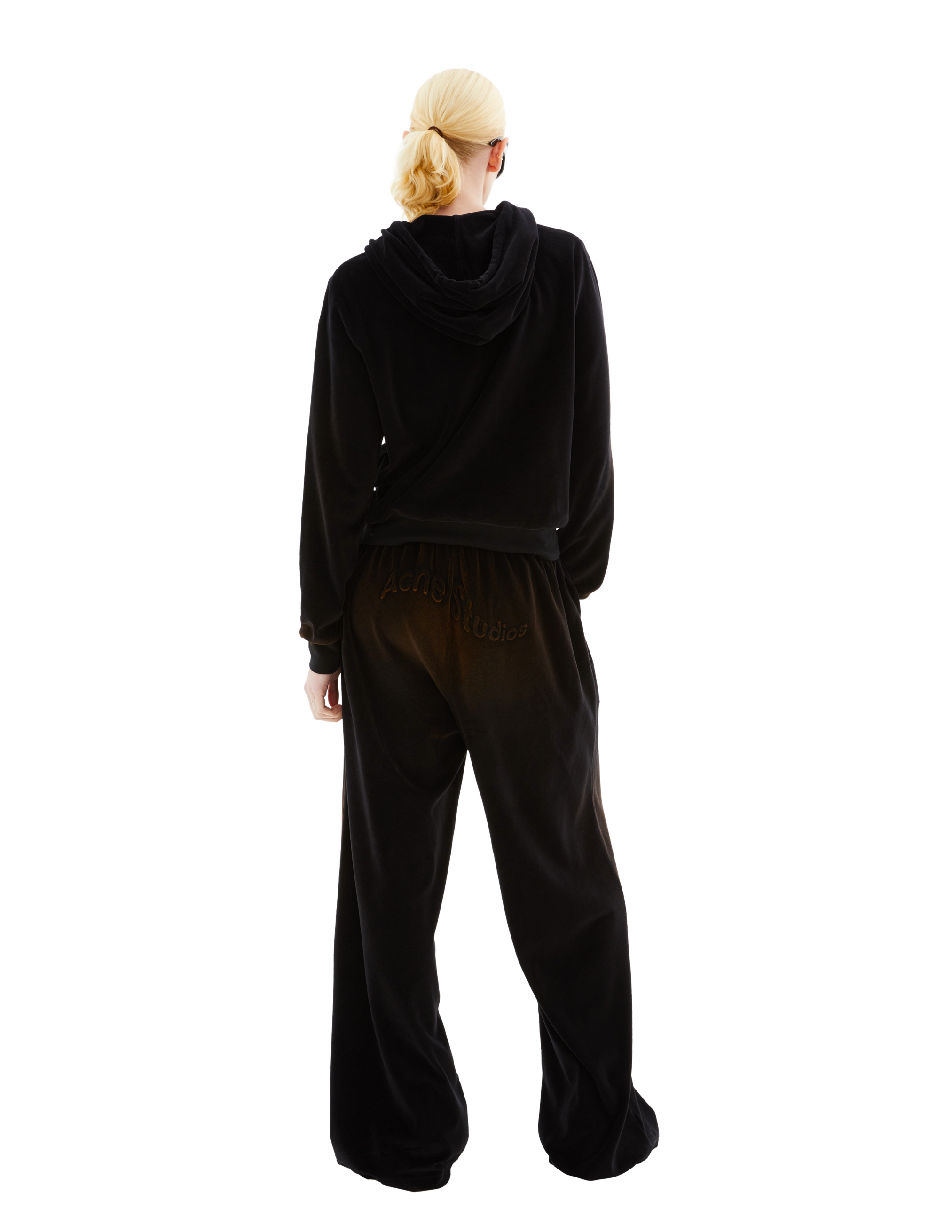 Acne Studios Cropped Hoodie With Logo In Black