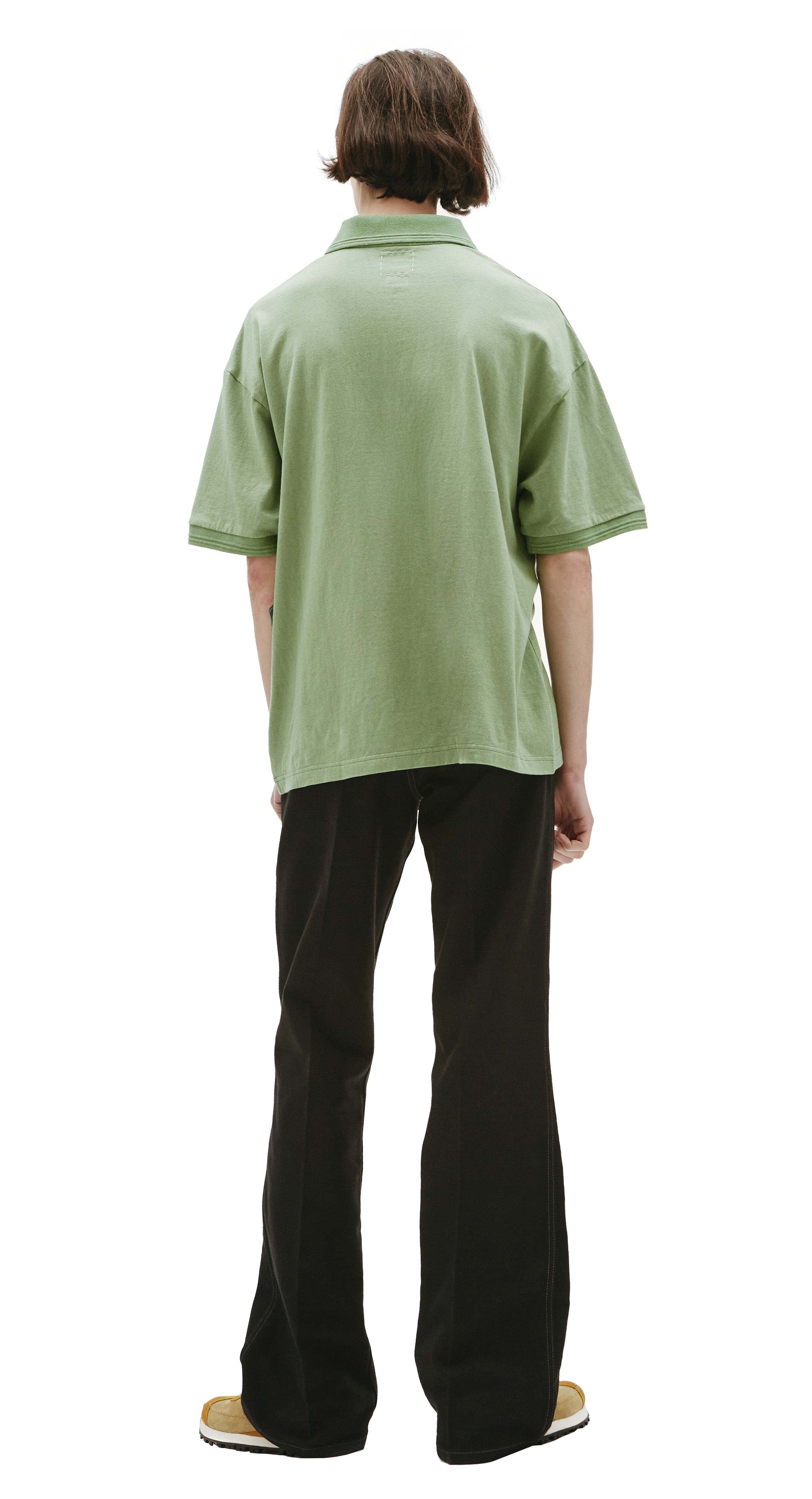 Buy visvim men green jumbo weller cotton polo for $725 online on