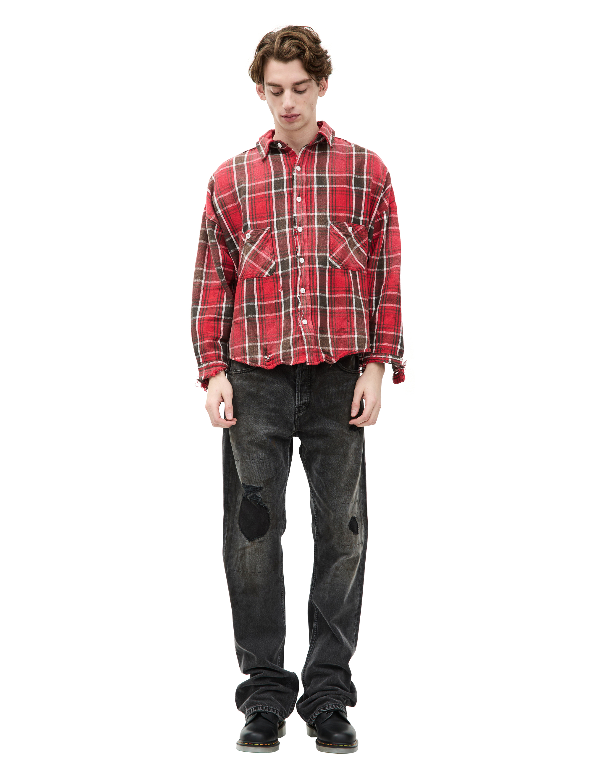 Saint Mxxxxxx Plaid Flannel Shirt In Red