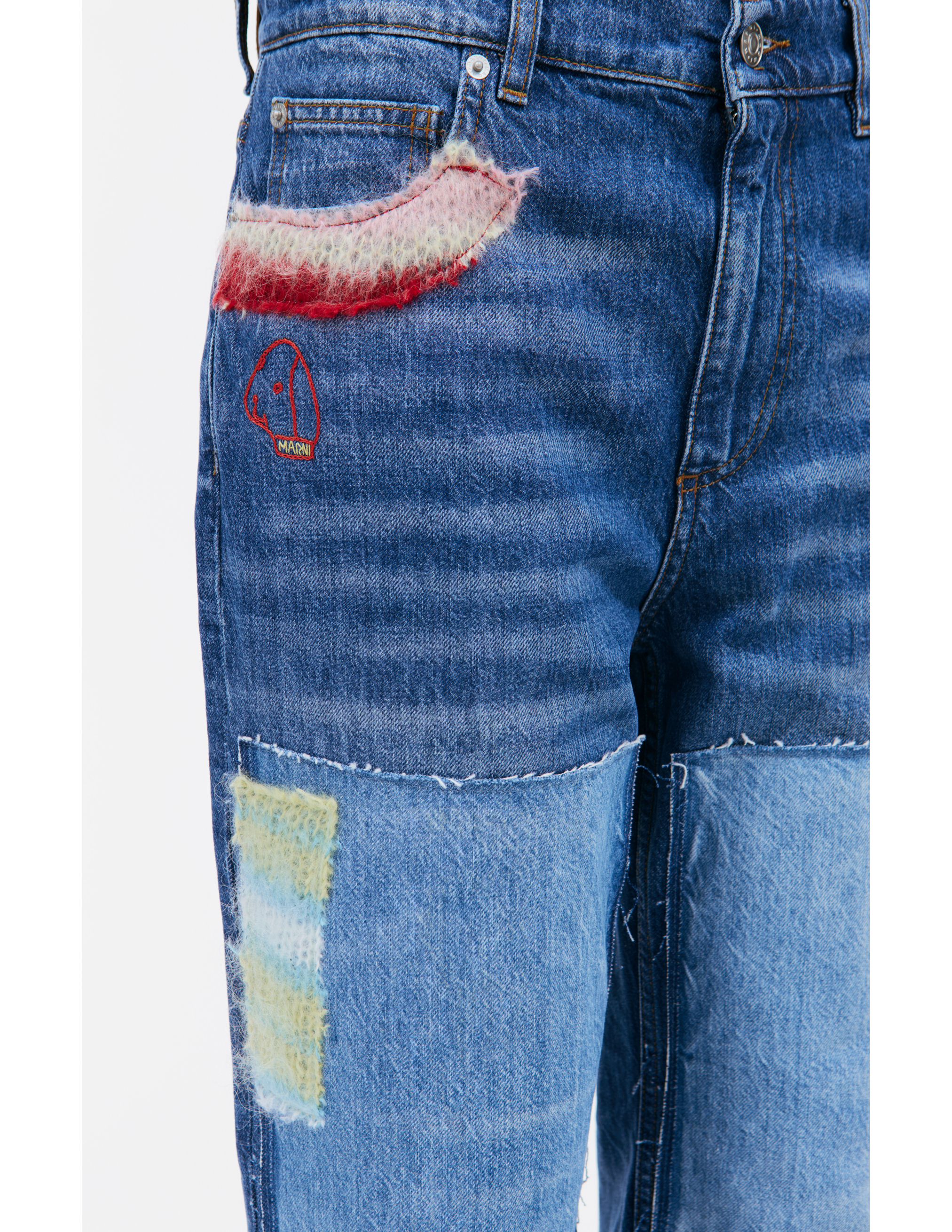 Shop Marni Patchwork Jeans In Blue