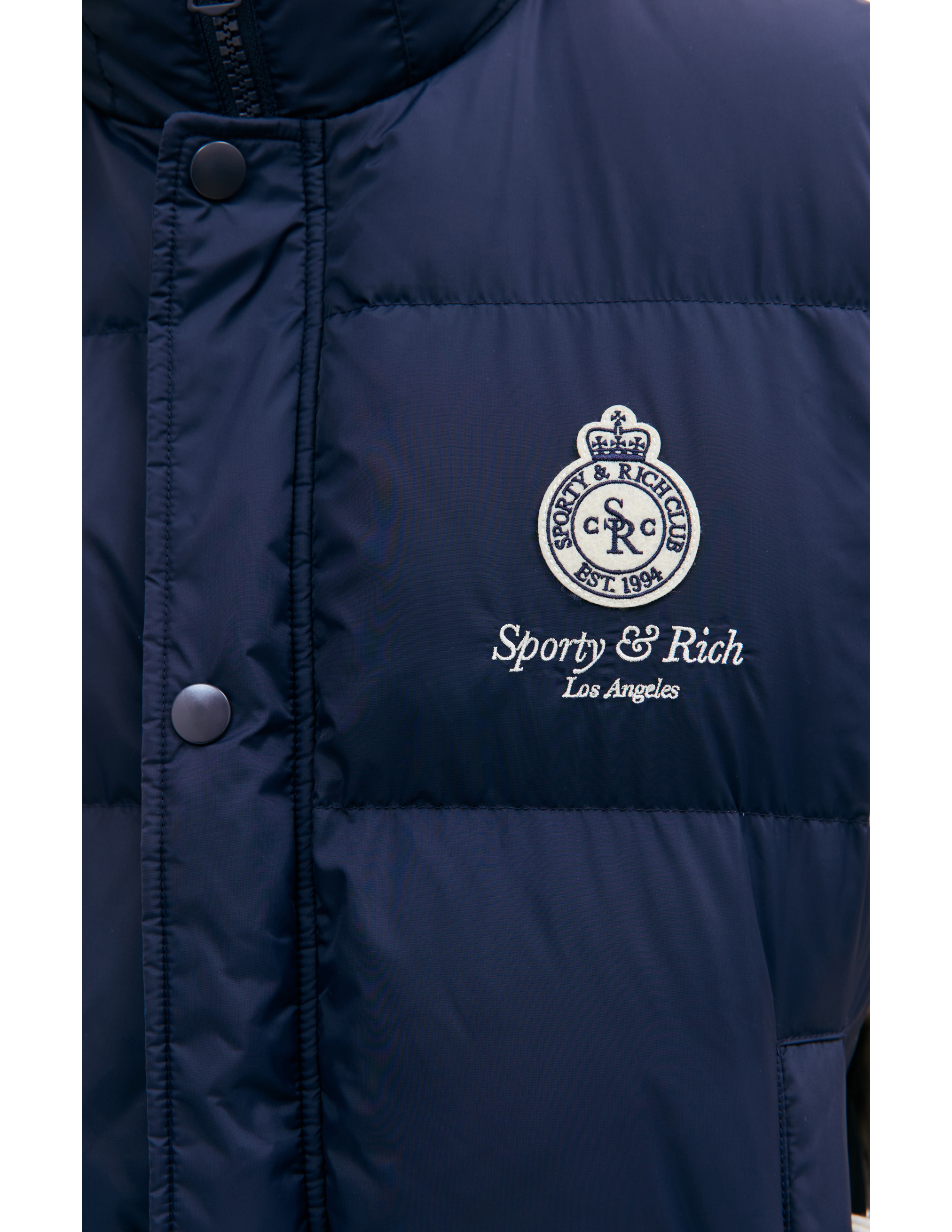 ジャケット・アウター Sporty&Rich Down Jacket Buy SPORTY & RICH men navy blue logo down jacket for €312