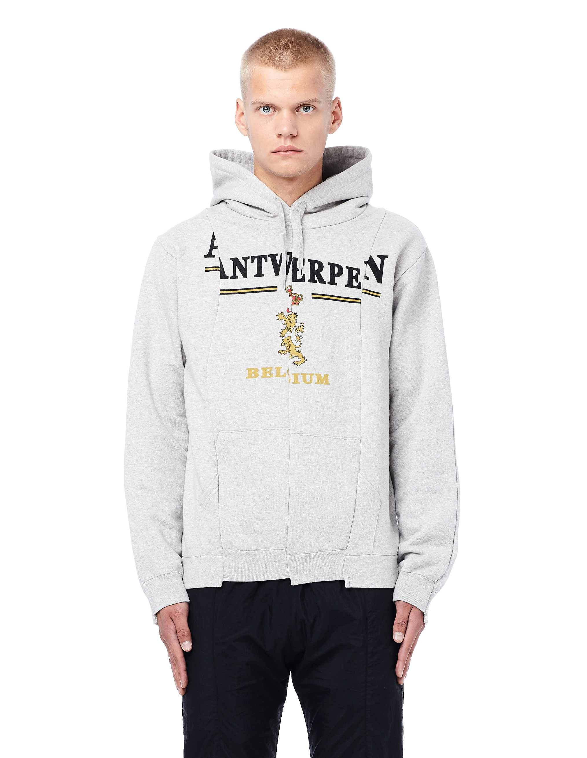 トップス VETEMENTS antwerp hoodie Buy VETEMENTS men grey antwerp deconstructed hoodie for $458