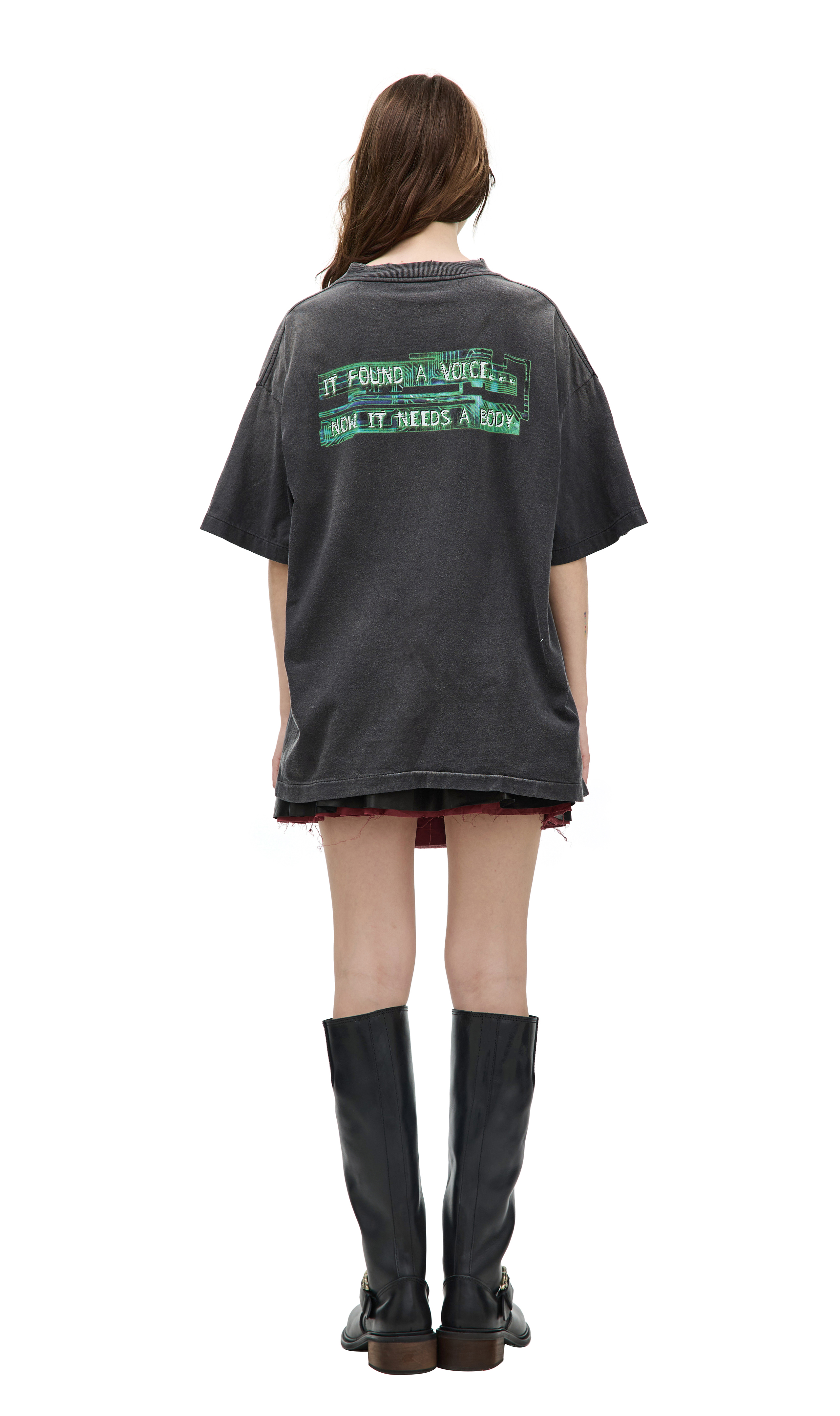 Buy Saint Mxxxxxx women grey x ghost in the shell t-shirt for $400