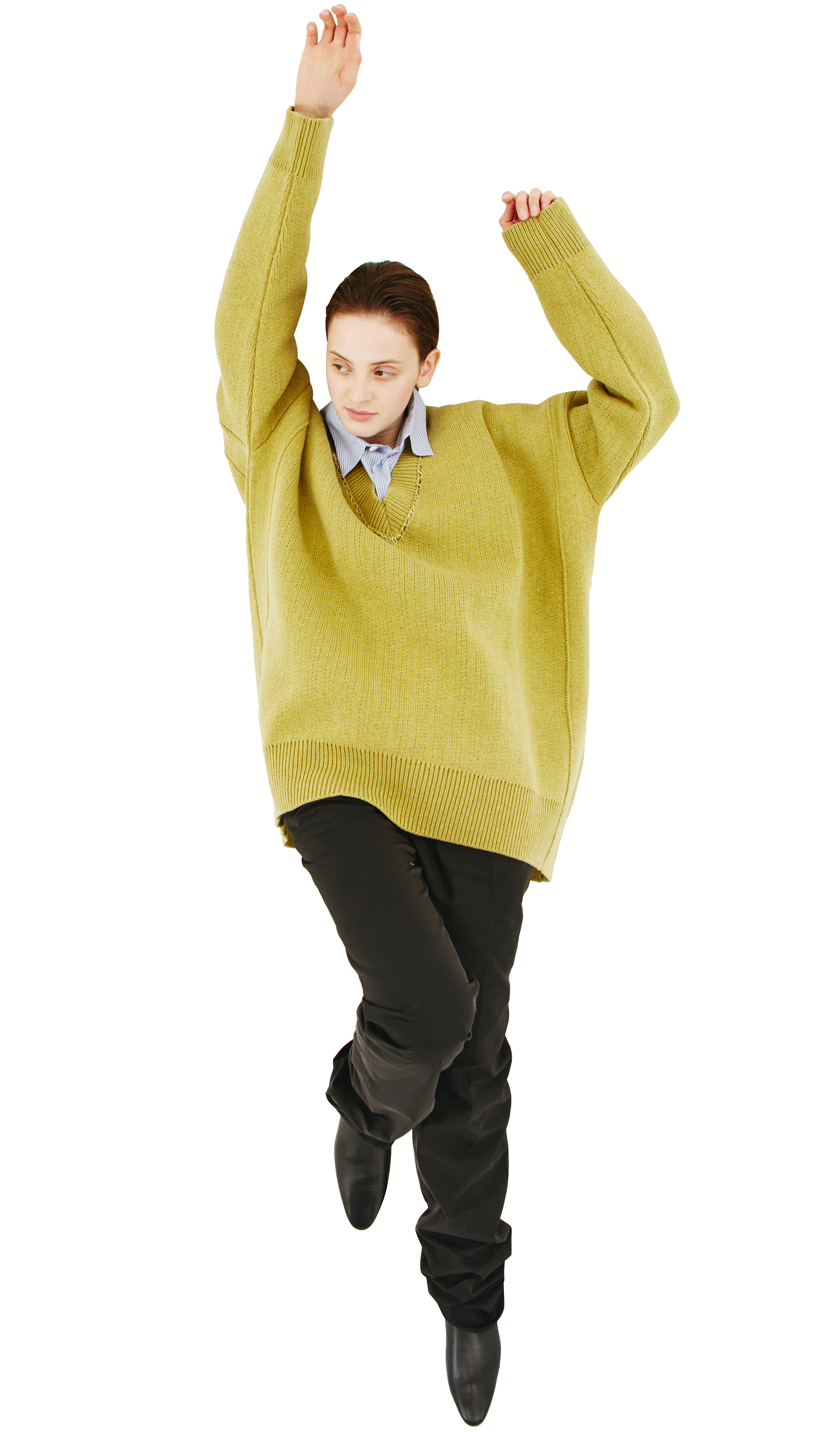 Buy Raf Simons women green v-neck oversize sweater for