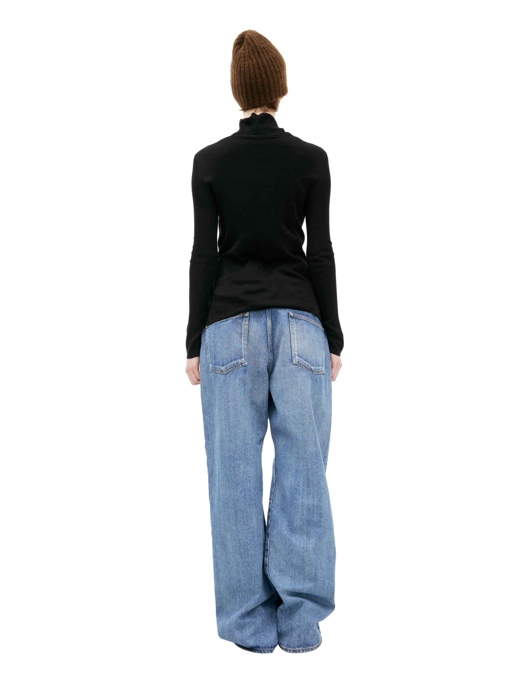 The Row Basic Silk Turtleneck In Black