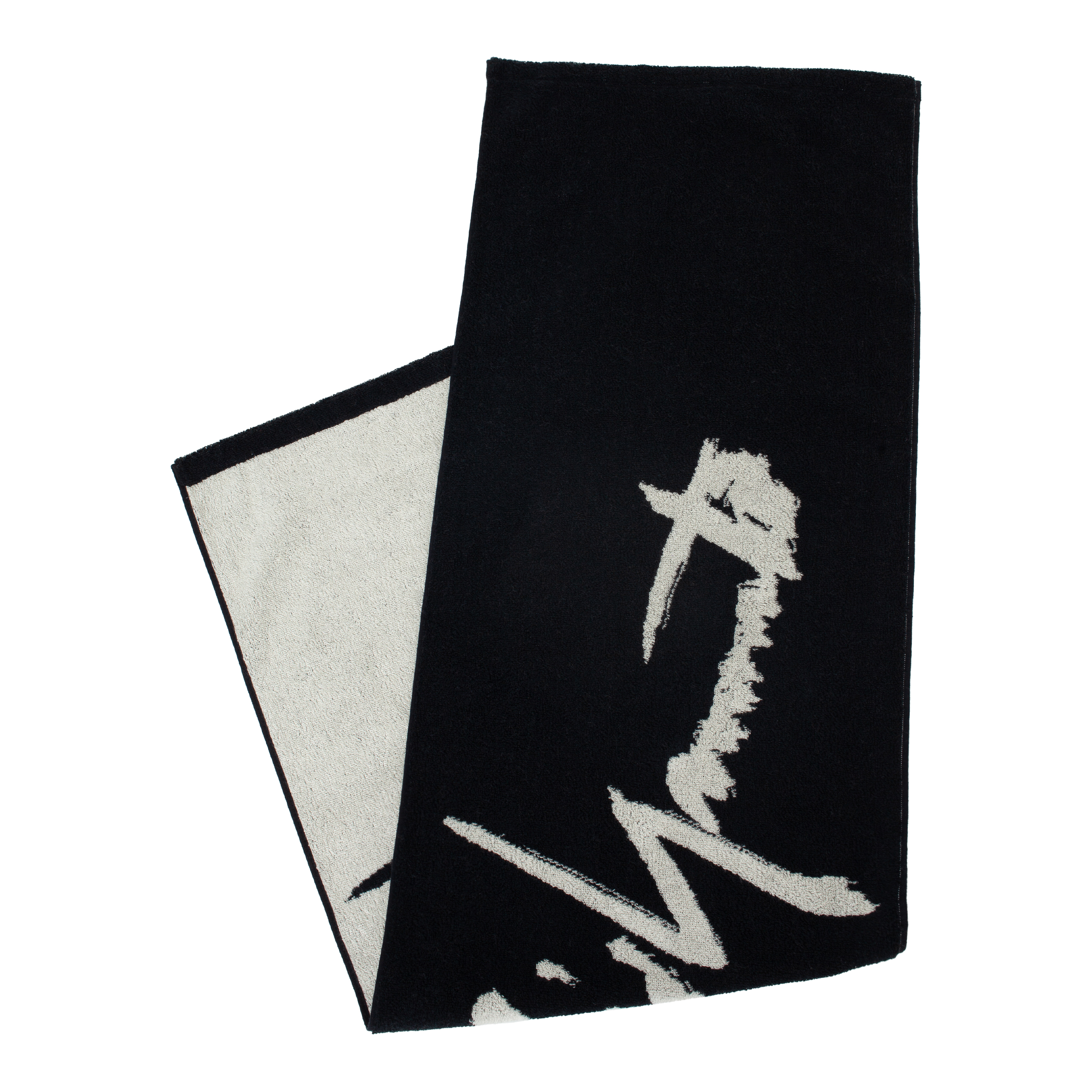 Buy Yohji Yamamoto men black double-sided logo towel for