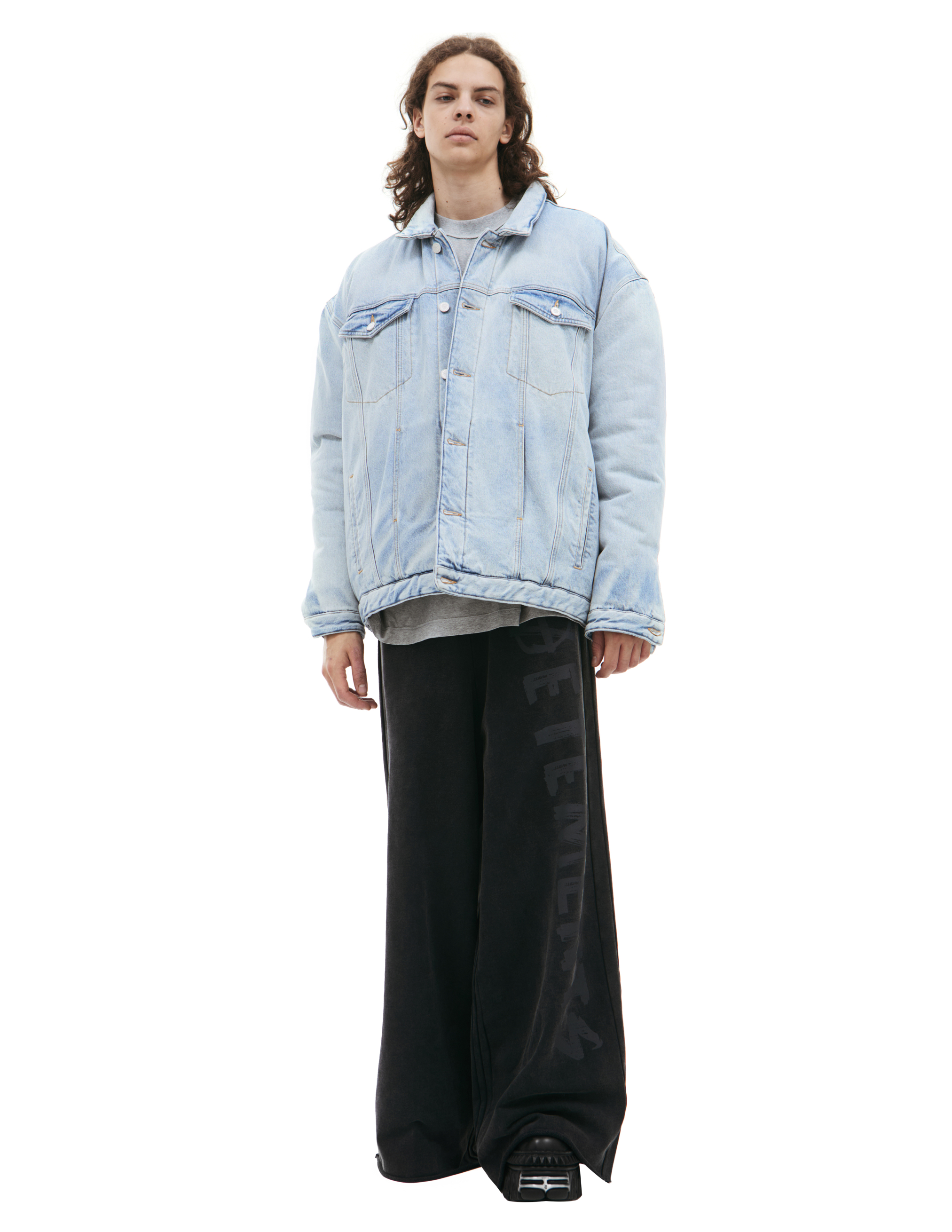 Vetements Denim Jacket With Chest And Side Pockets In Blue