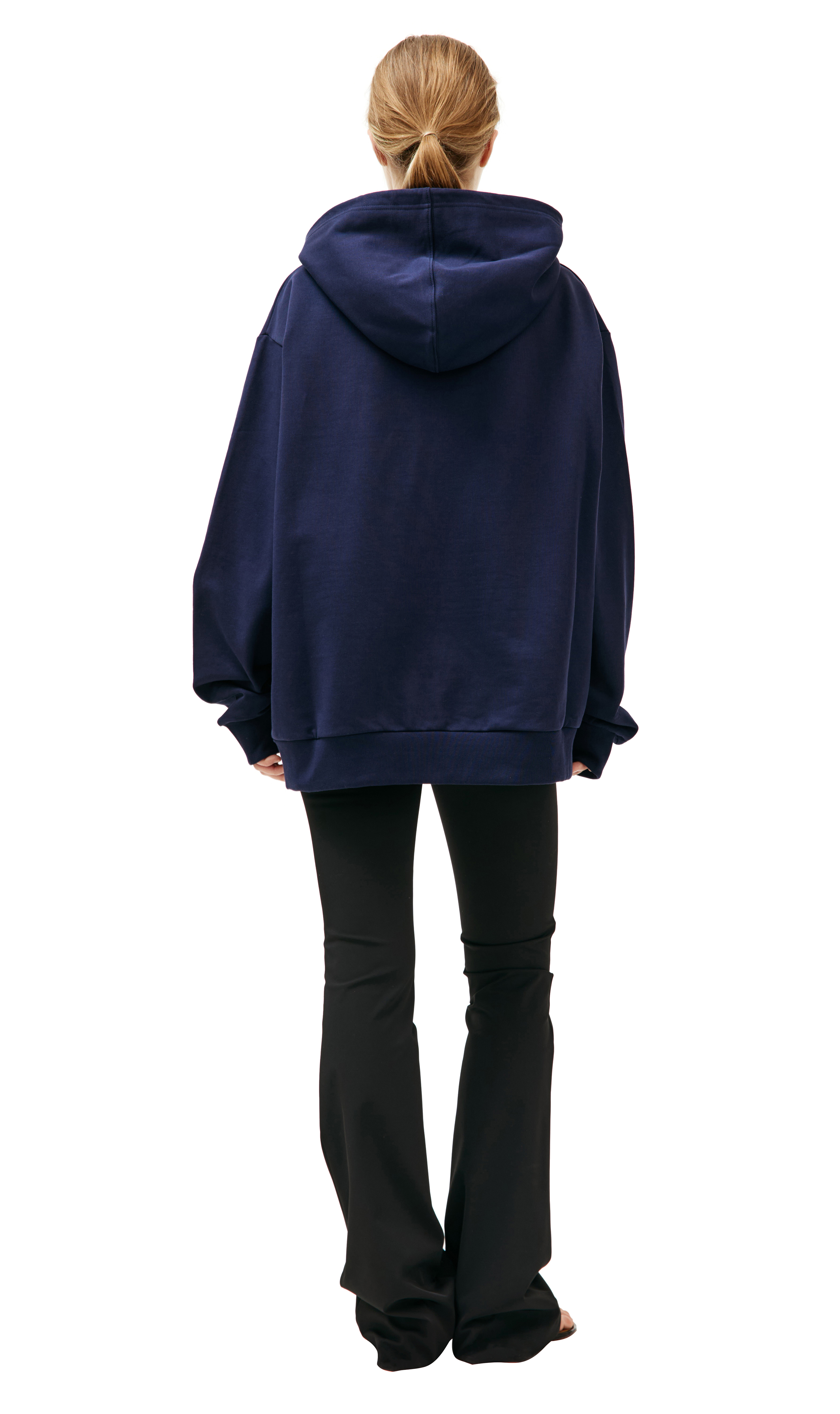 Buy Marni women navy blue logo printed hoodie for $380