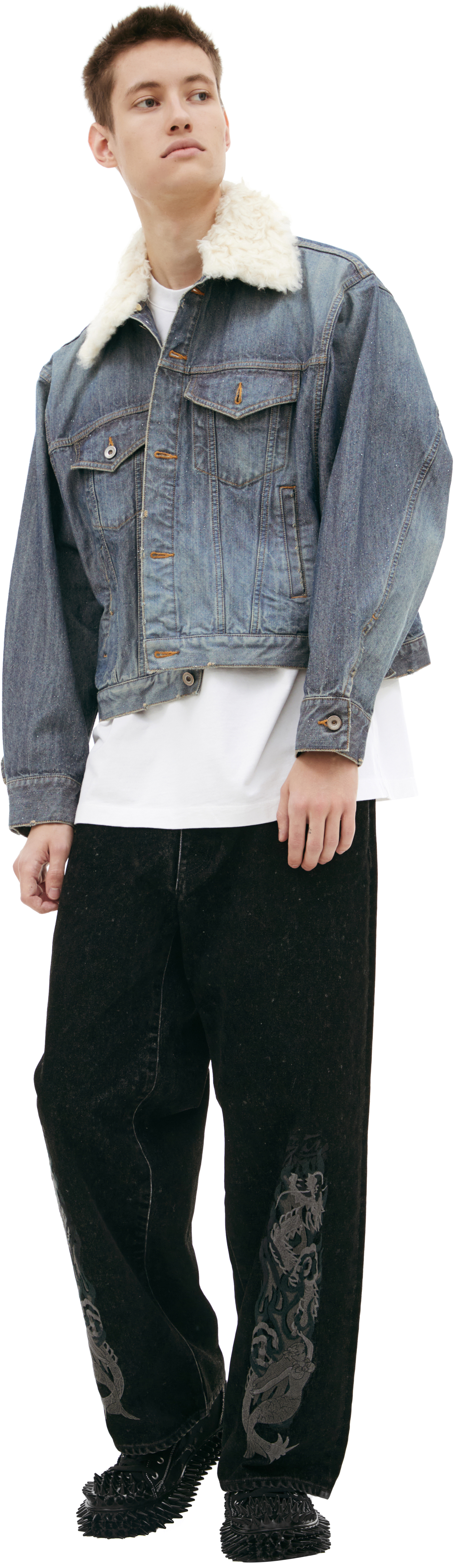 Buy Doublet men blue denim jacket for $513 online on SV77, 25AW08BL226