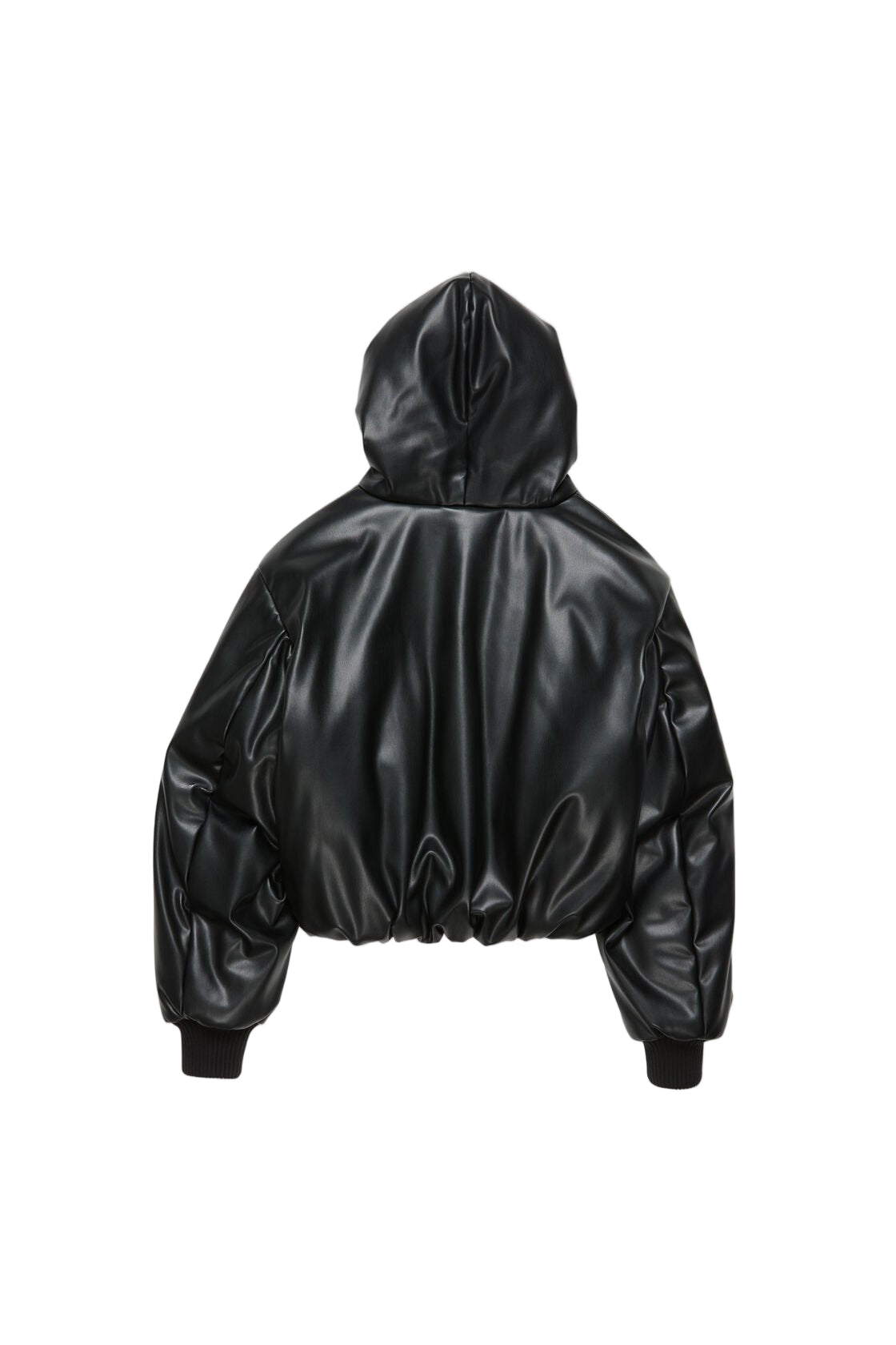Acne Studios Hooded Faux Leather Jacket A90654le R In Black