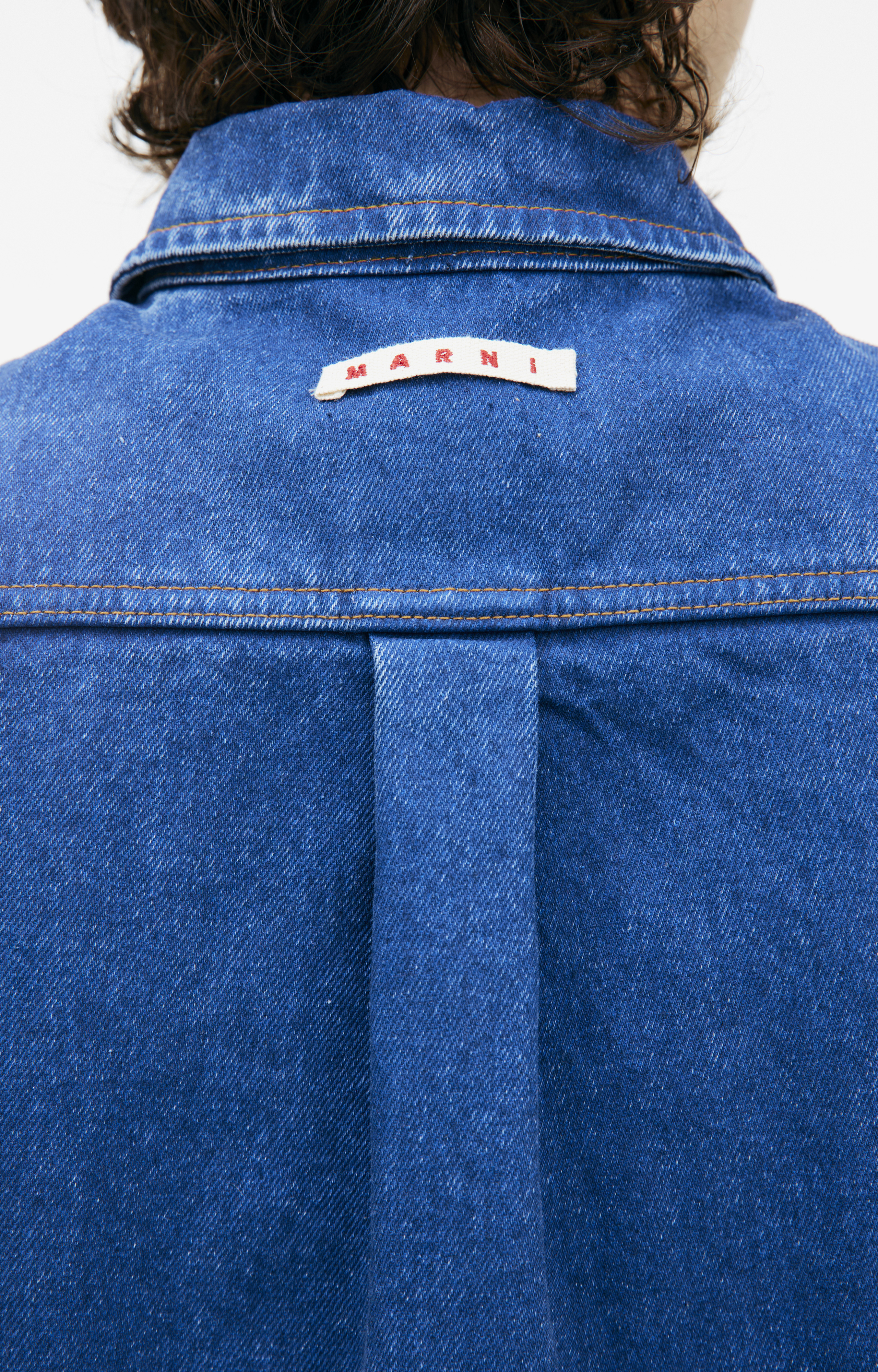 Buy Marni men blue denim shirt with patches for $523 online