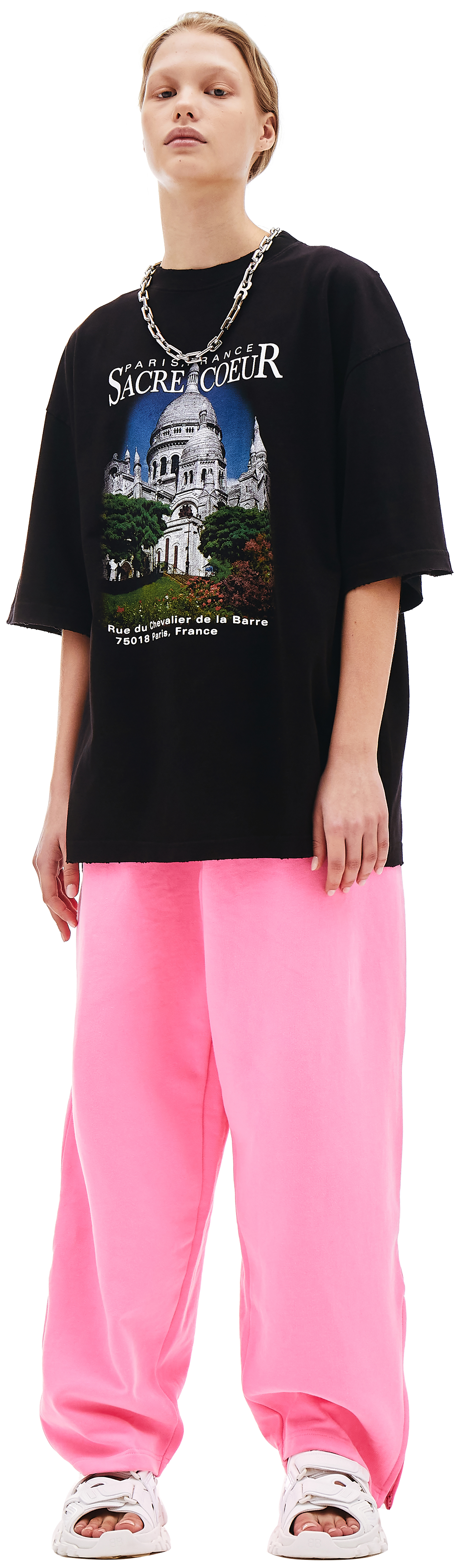 Buy Balenciaga women black sacrecoeur & notredame t-shirt for 