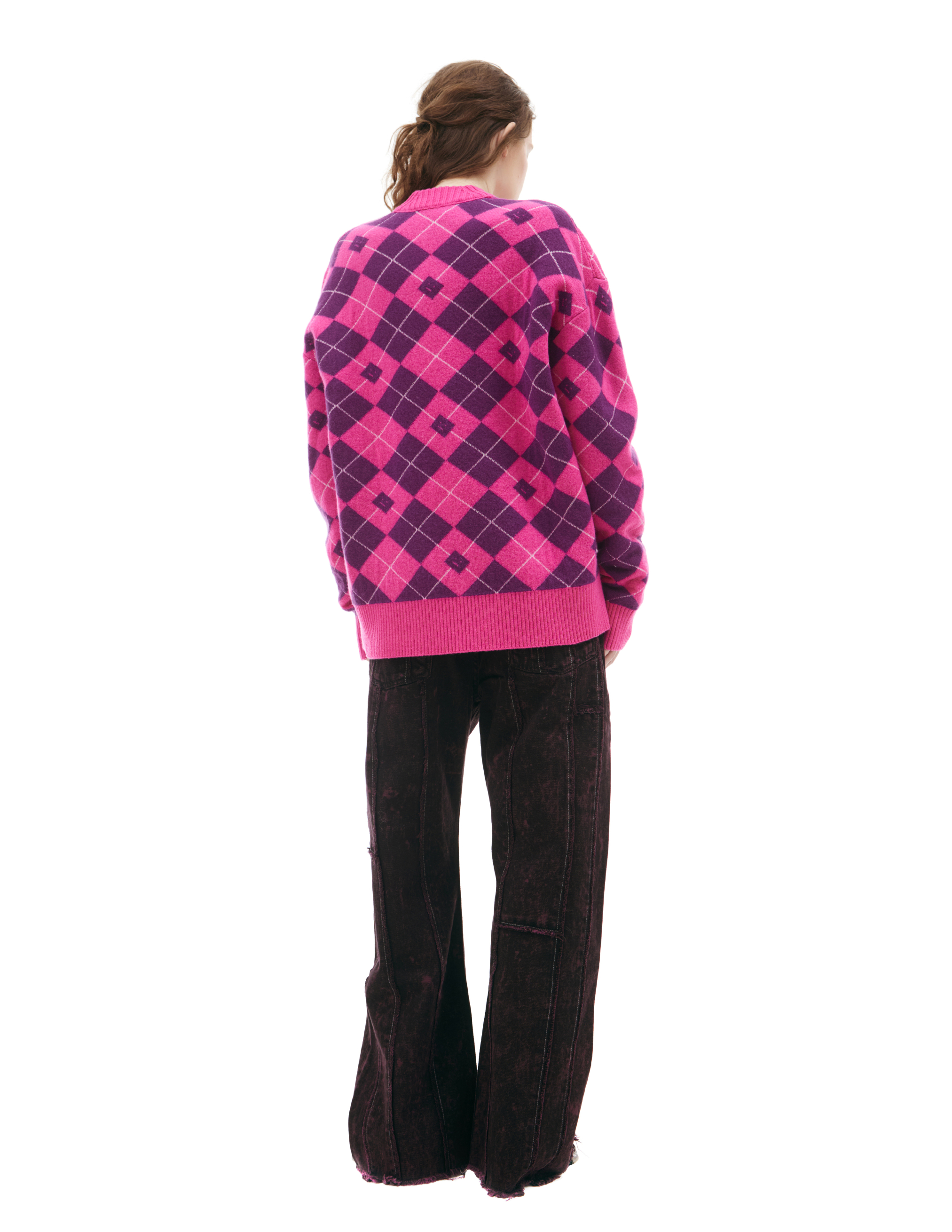Acne Studios Monoprint Wool Sweater In Pink
