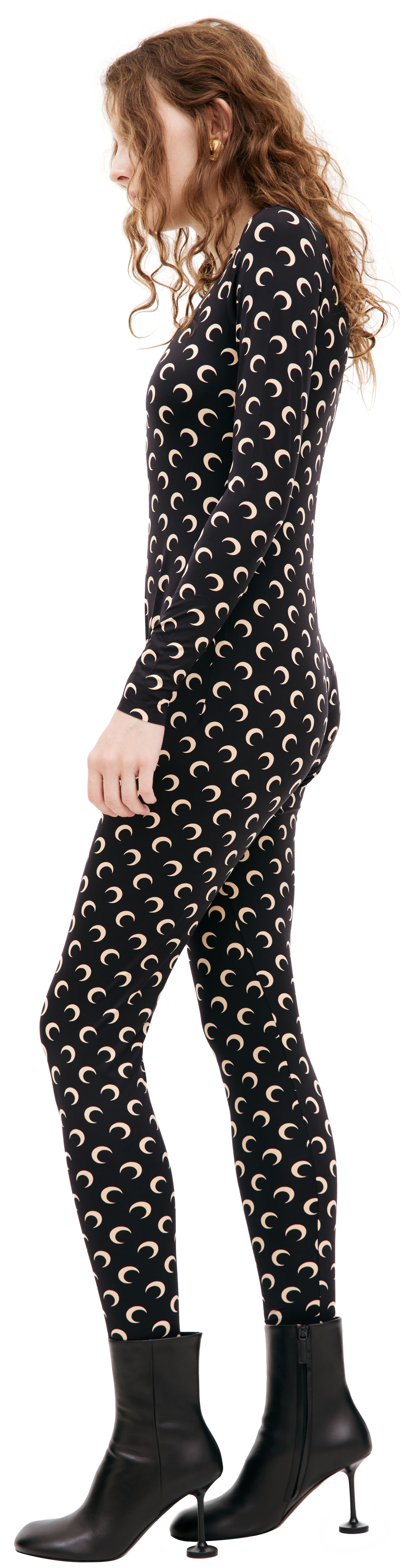 Logo Moon leather trousers
