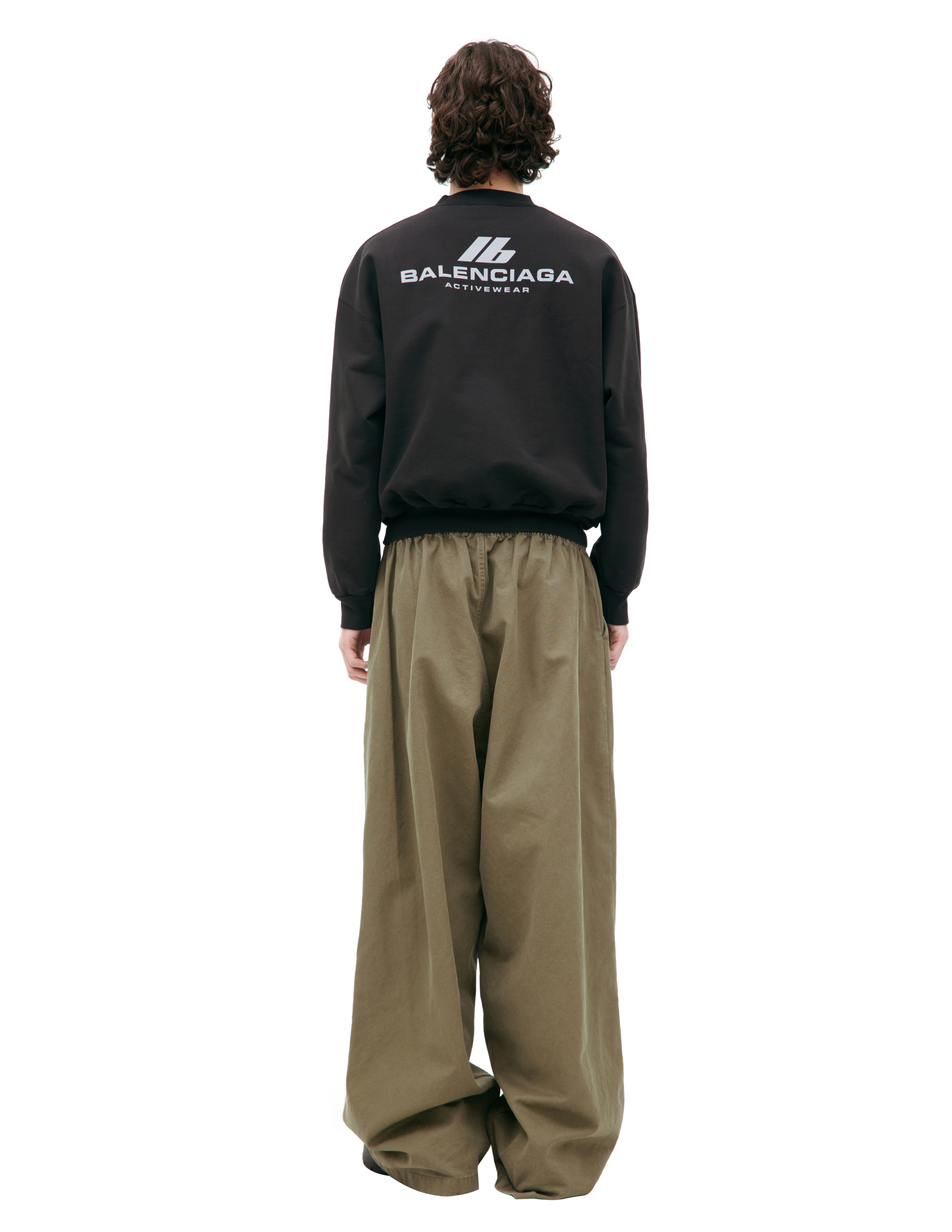 Balenciaga Crewneck Cotton Jersey Sweatshirt In Black