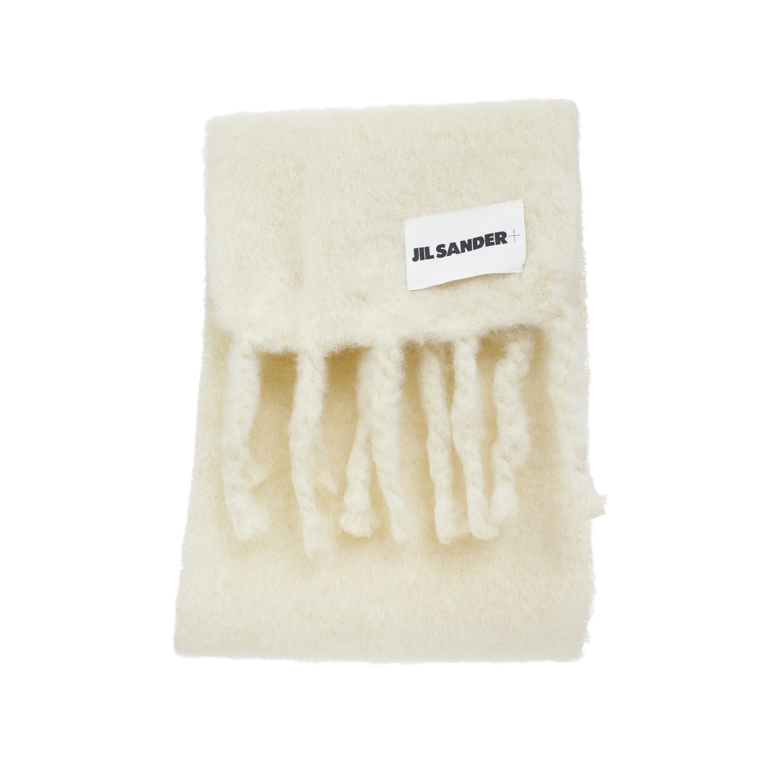 Shop Jil Sander Brushed Knit Mohair Scarf In Yellow