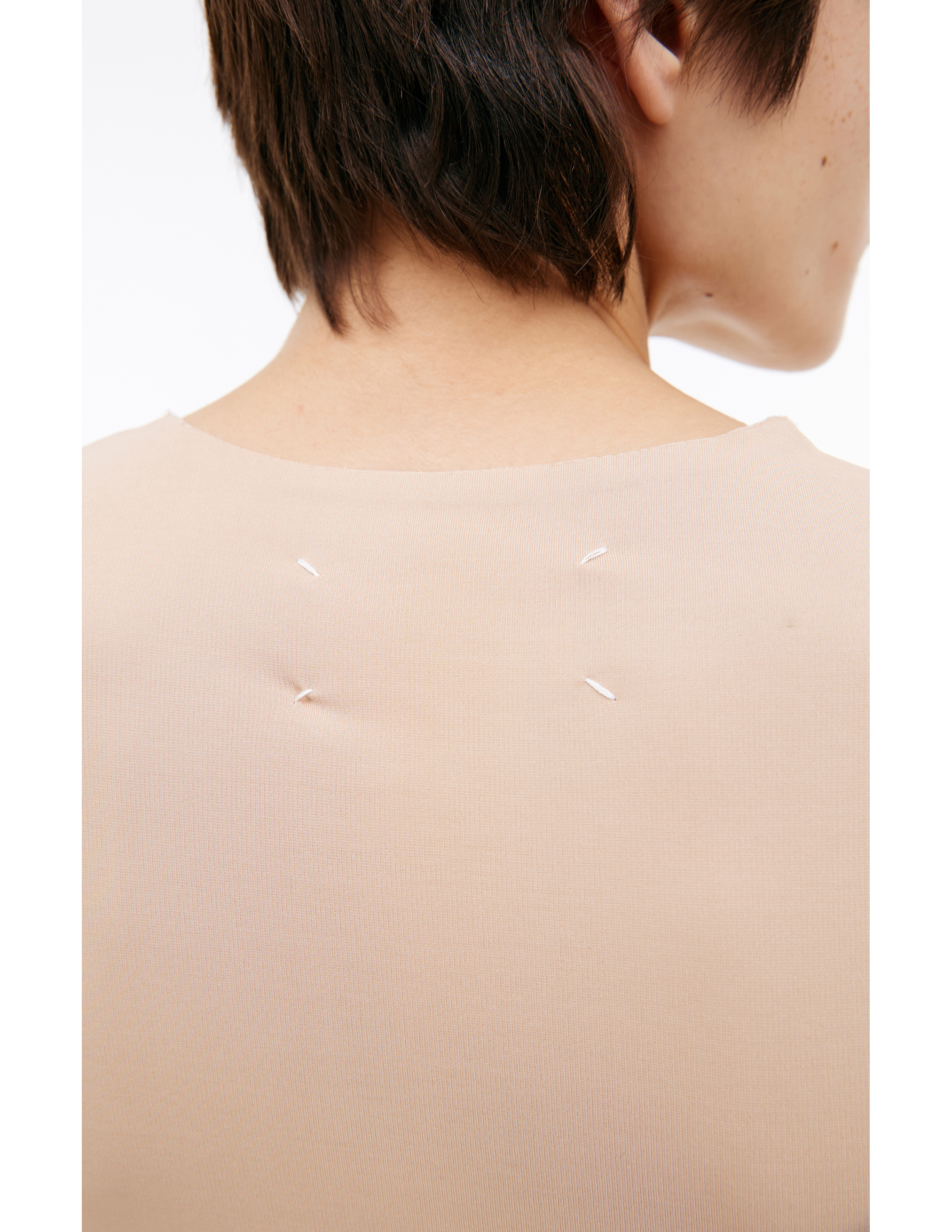 Maison Margiela Beige Long-sleeve Bodysuit In Beige