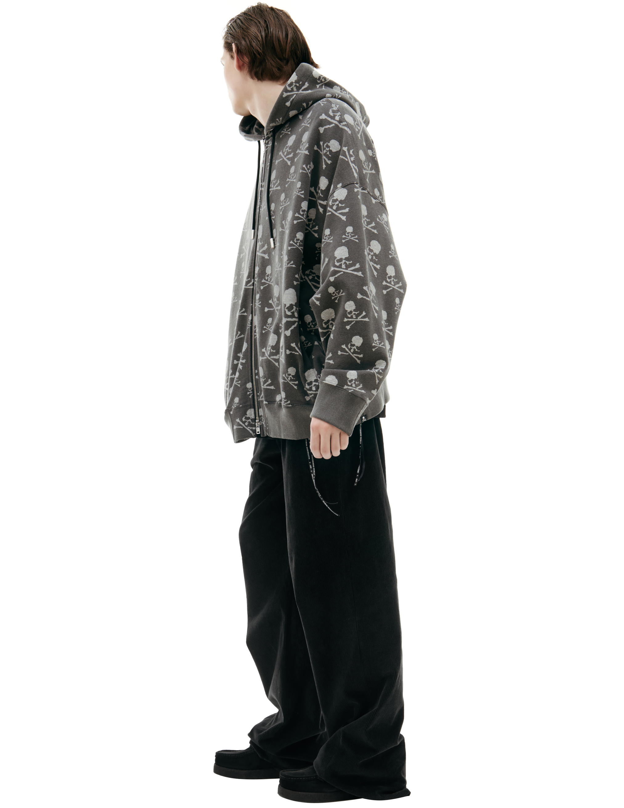 Mastermind Japan Grey Hoodie With Zipper In Grey