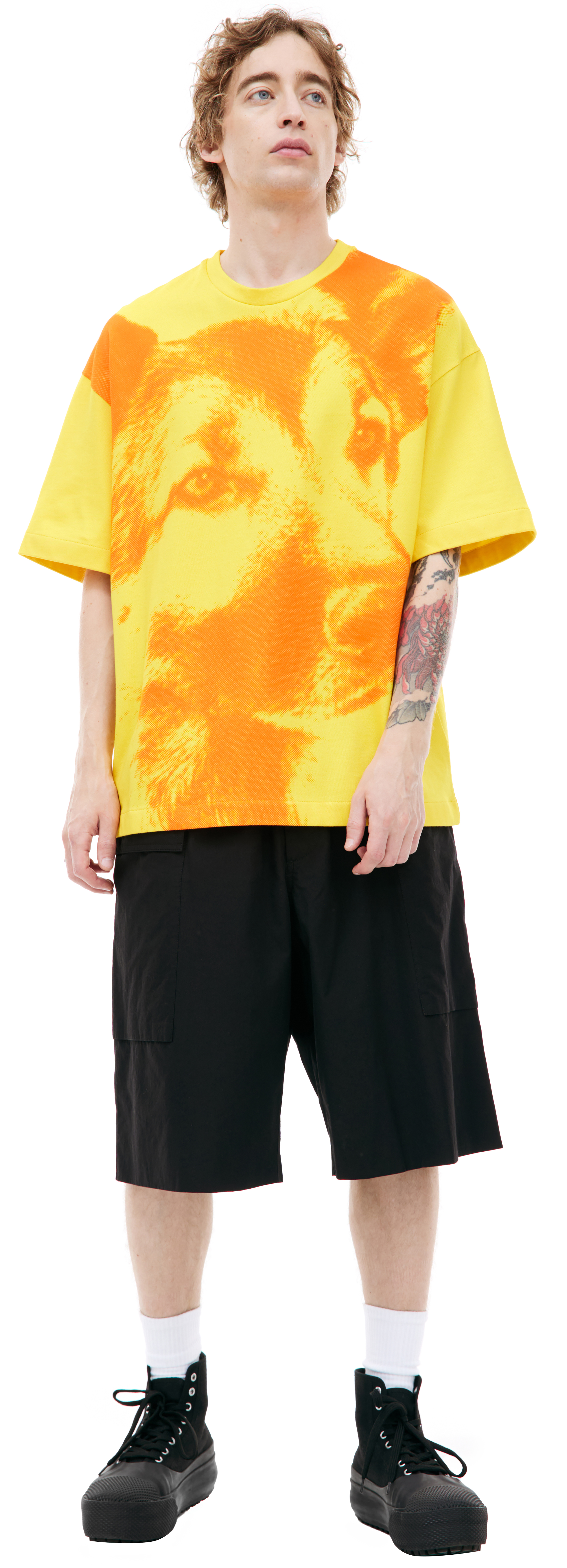 Tシャツ・カットソー JIL SANDER Men T-shirt Yellow Cream J22GC0132J40045 106 Jil Sander Layered Cotton T-shirt | Orange | FARFETCH