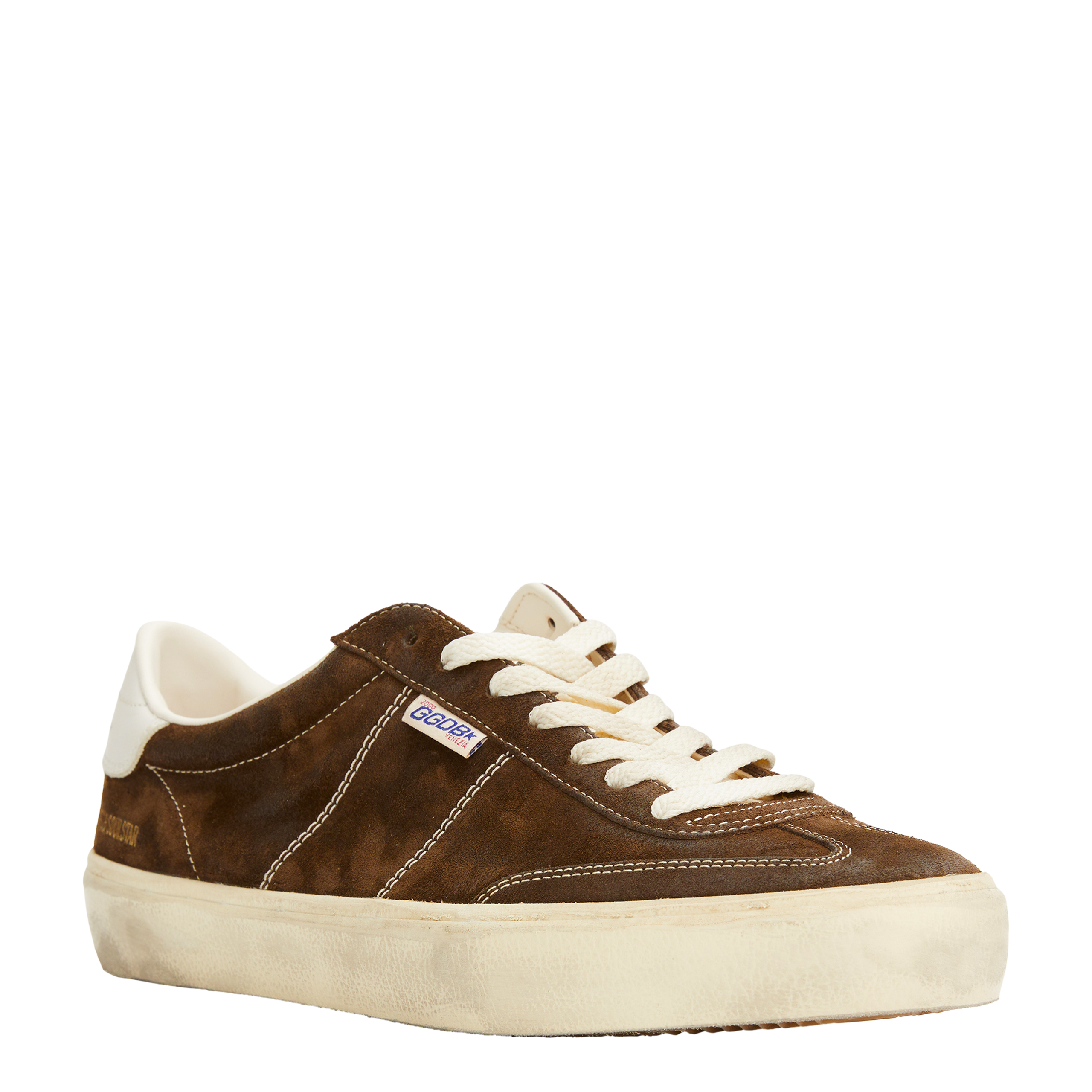 Buy Golden Goose men brown soul-star suede sneakers for $450