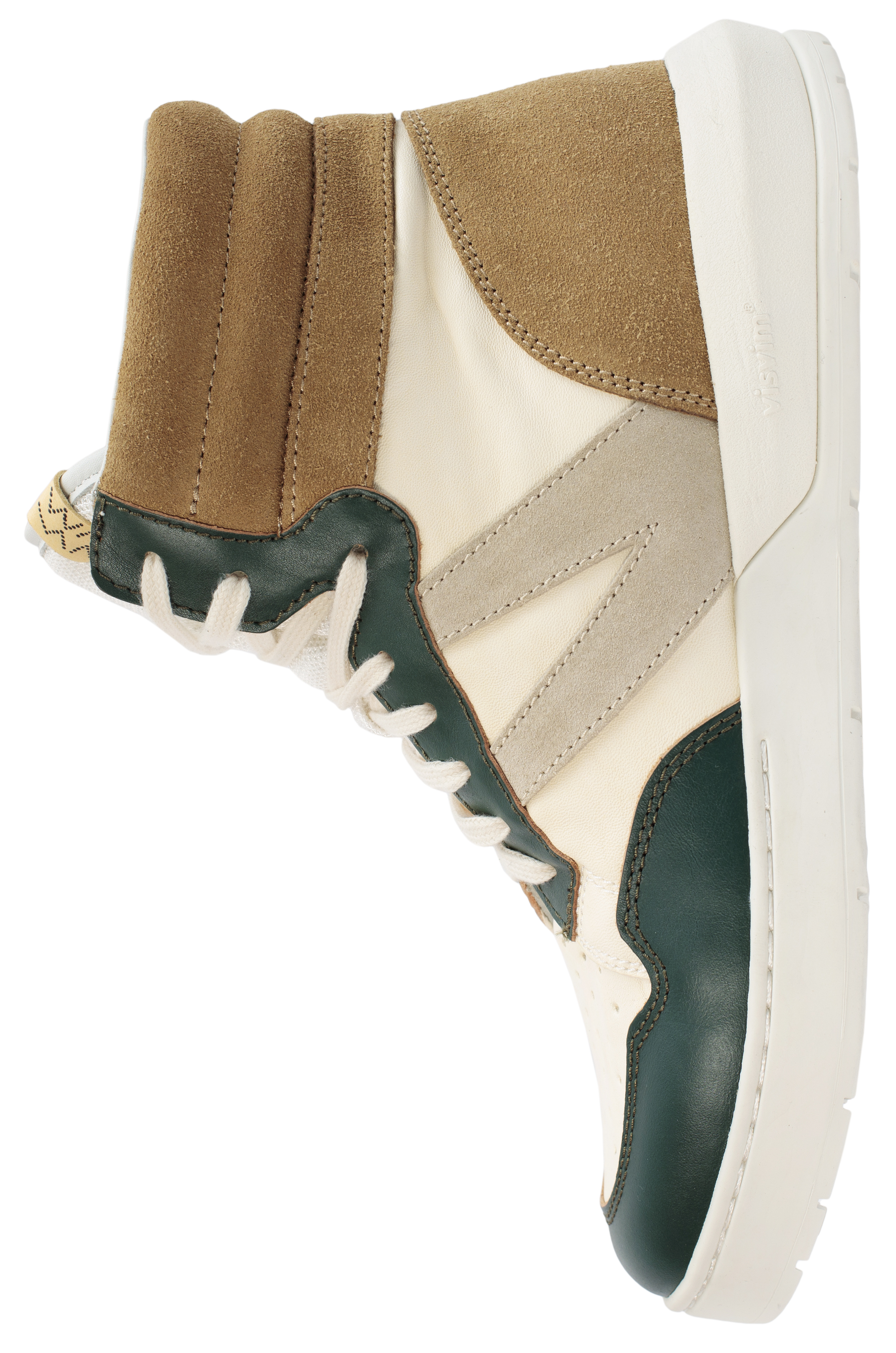 Buy visvim men beige chamberlain high-top sneakers for $1