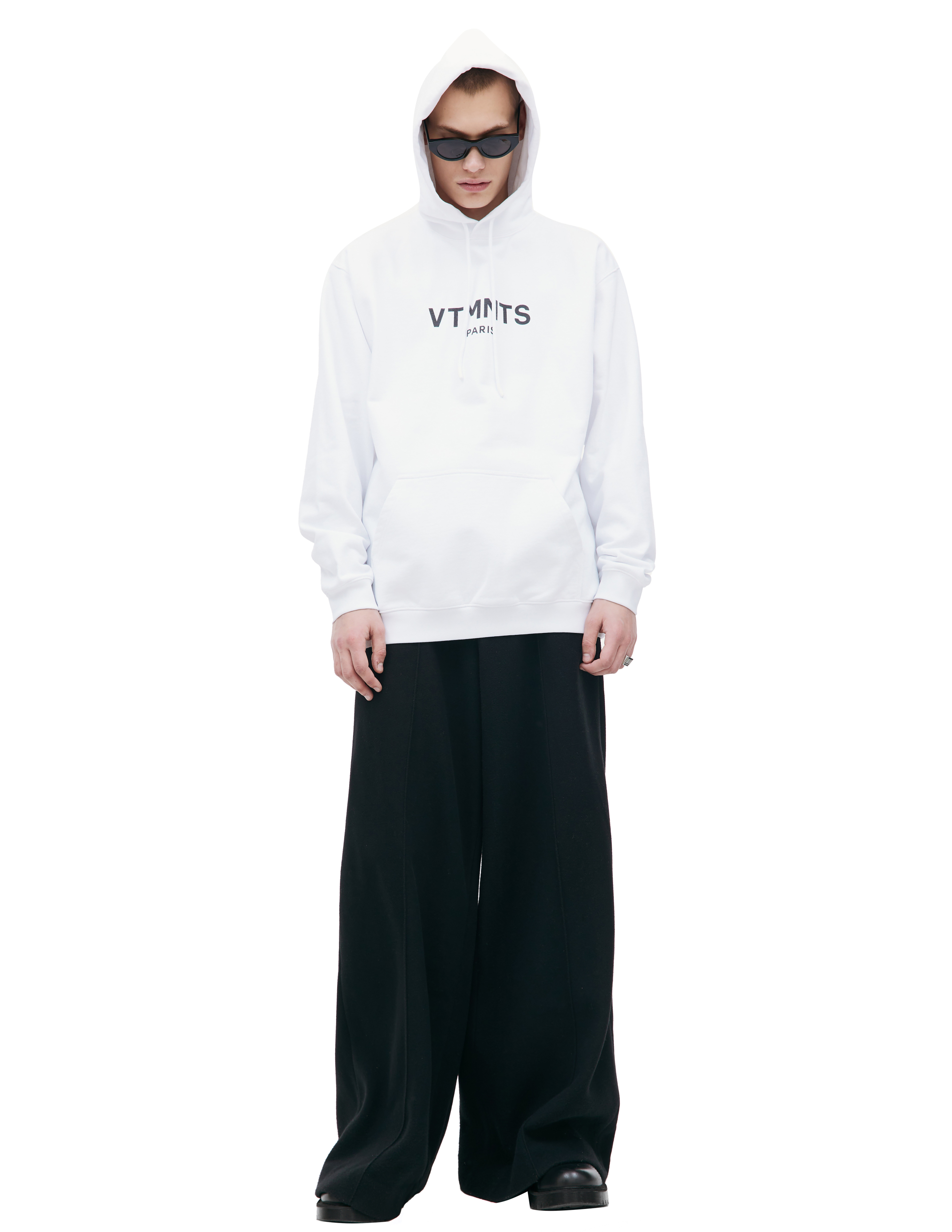 VTMNTS WHITE PRINTED HOODIE