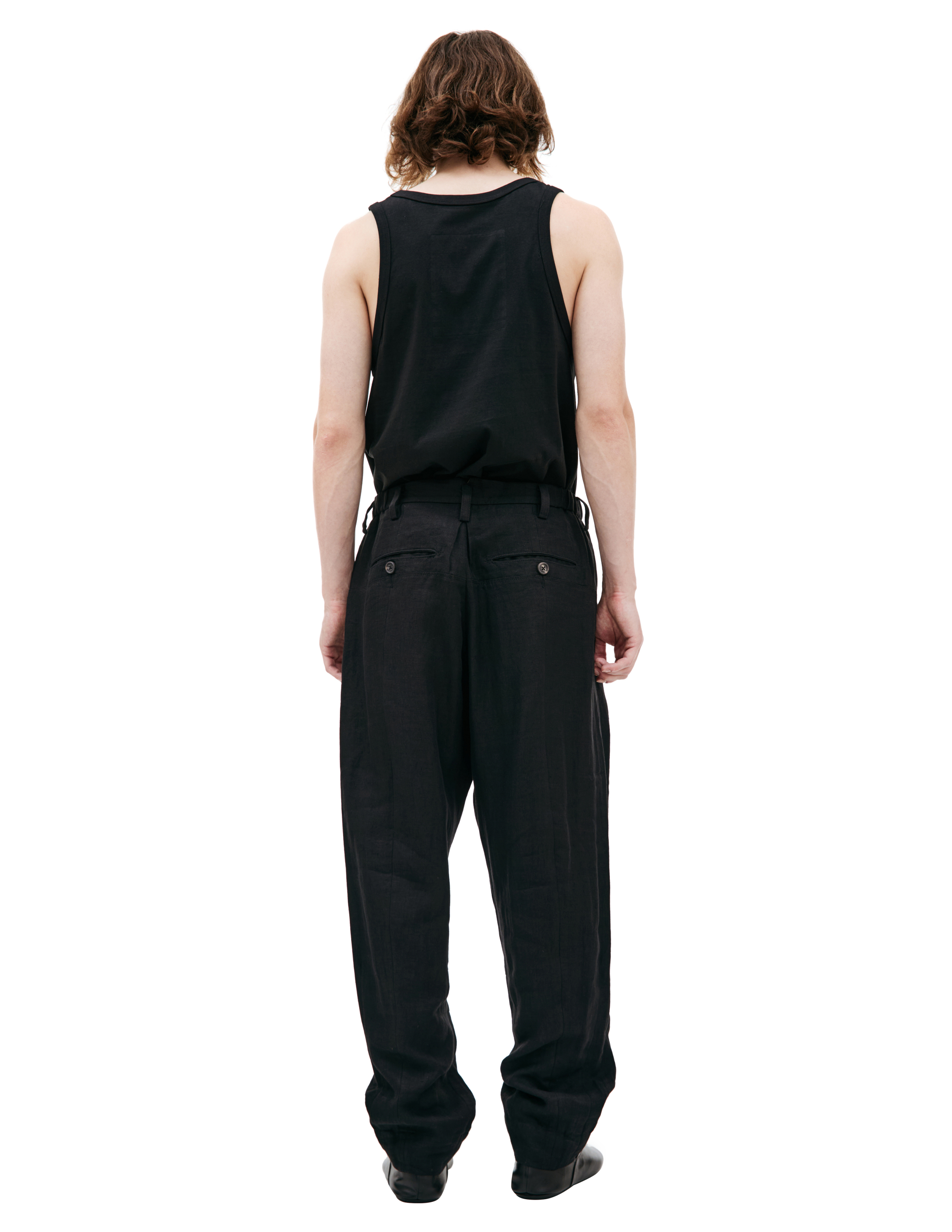 Shop Ziggy Chen Black Linen Trousers