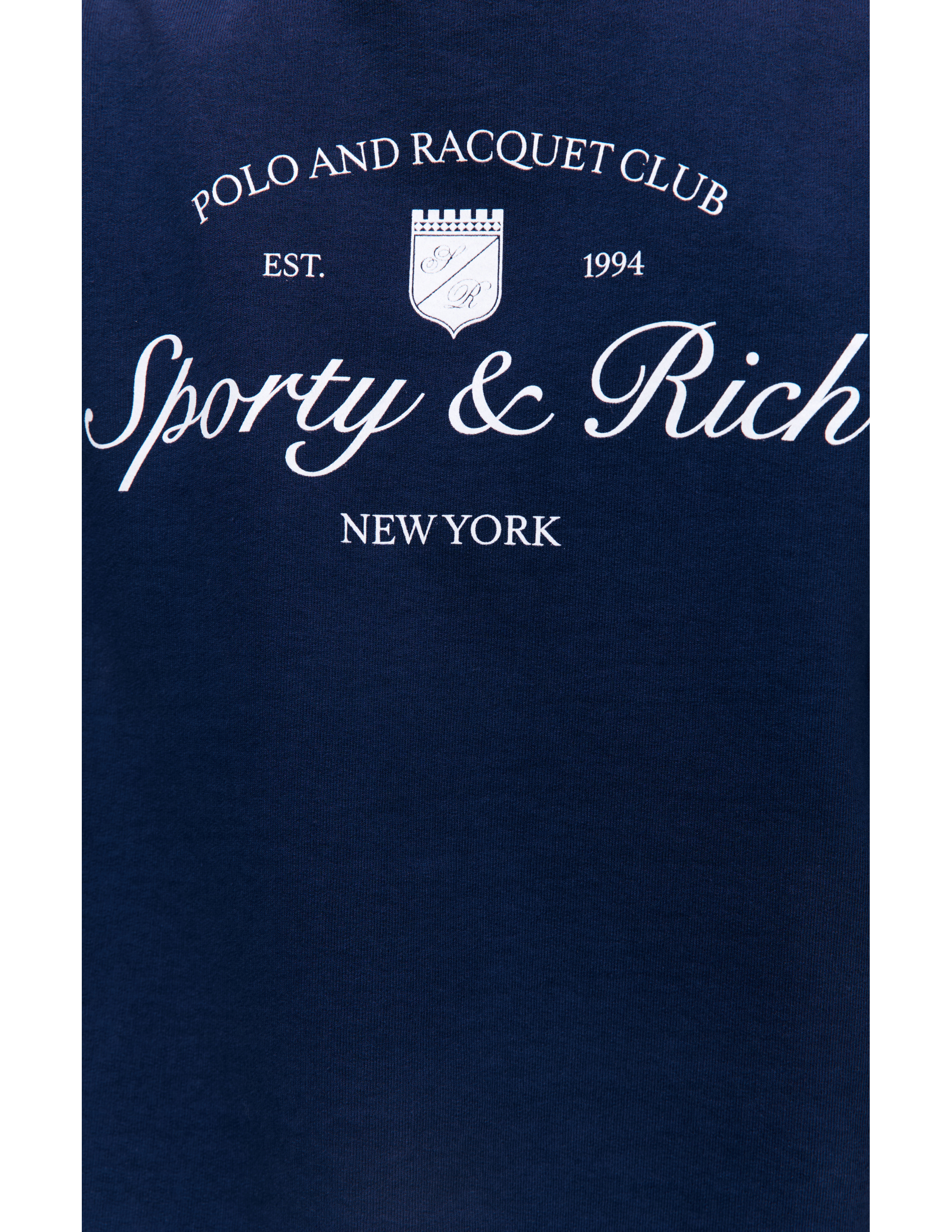 Shop Sporty And Rich 'syracuse' Cotton Sweatshirt In Navy Blue