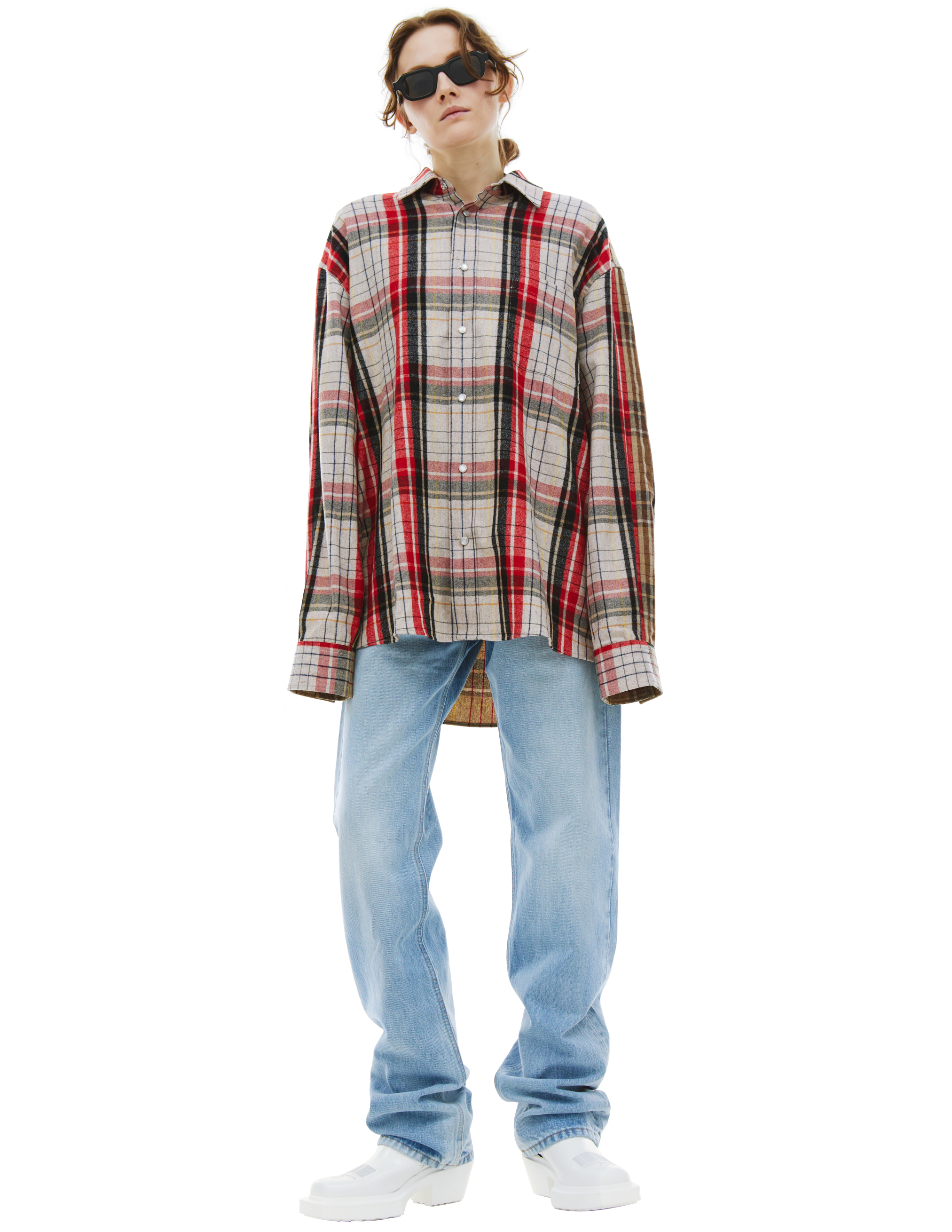 VTMNTS Barcode Plaid Shirt