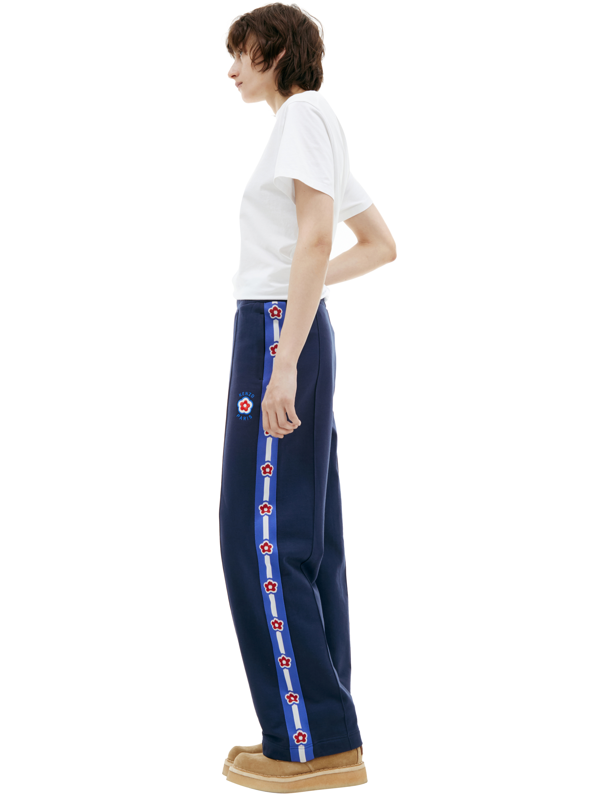 Kenzo Blue Trousers With Stripes In Blue