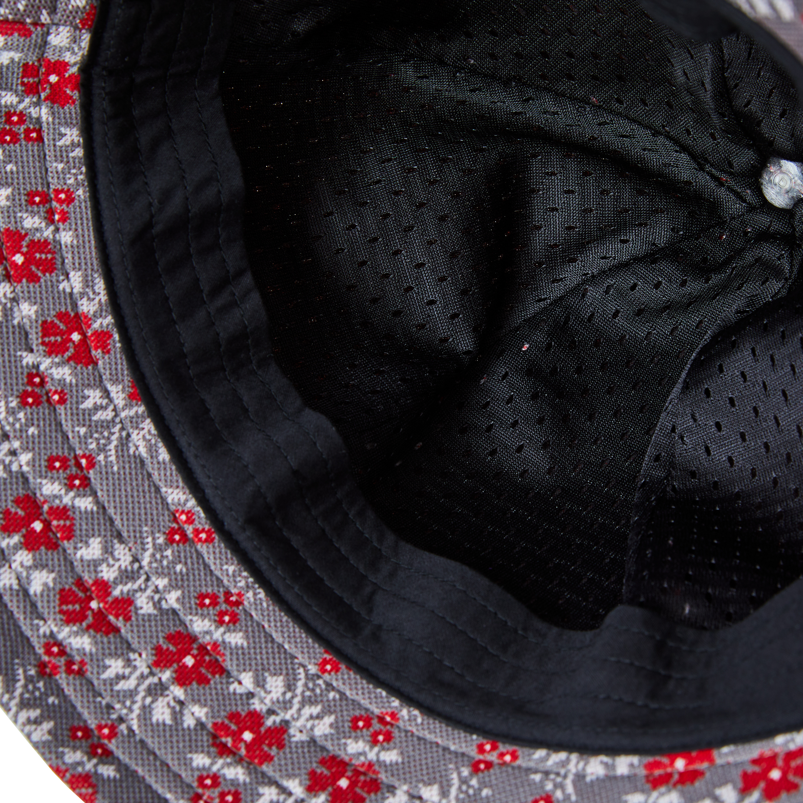 Needles Logo-embroidered Flower-print Bucket Hat In Grey