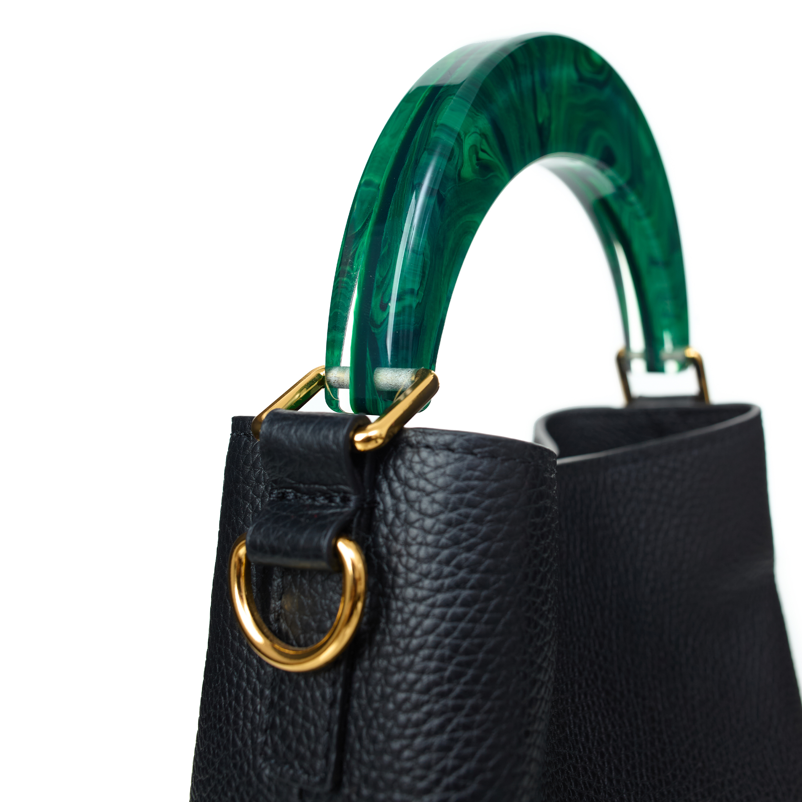 Shop Marni Venice Leather Mini Bag In Black