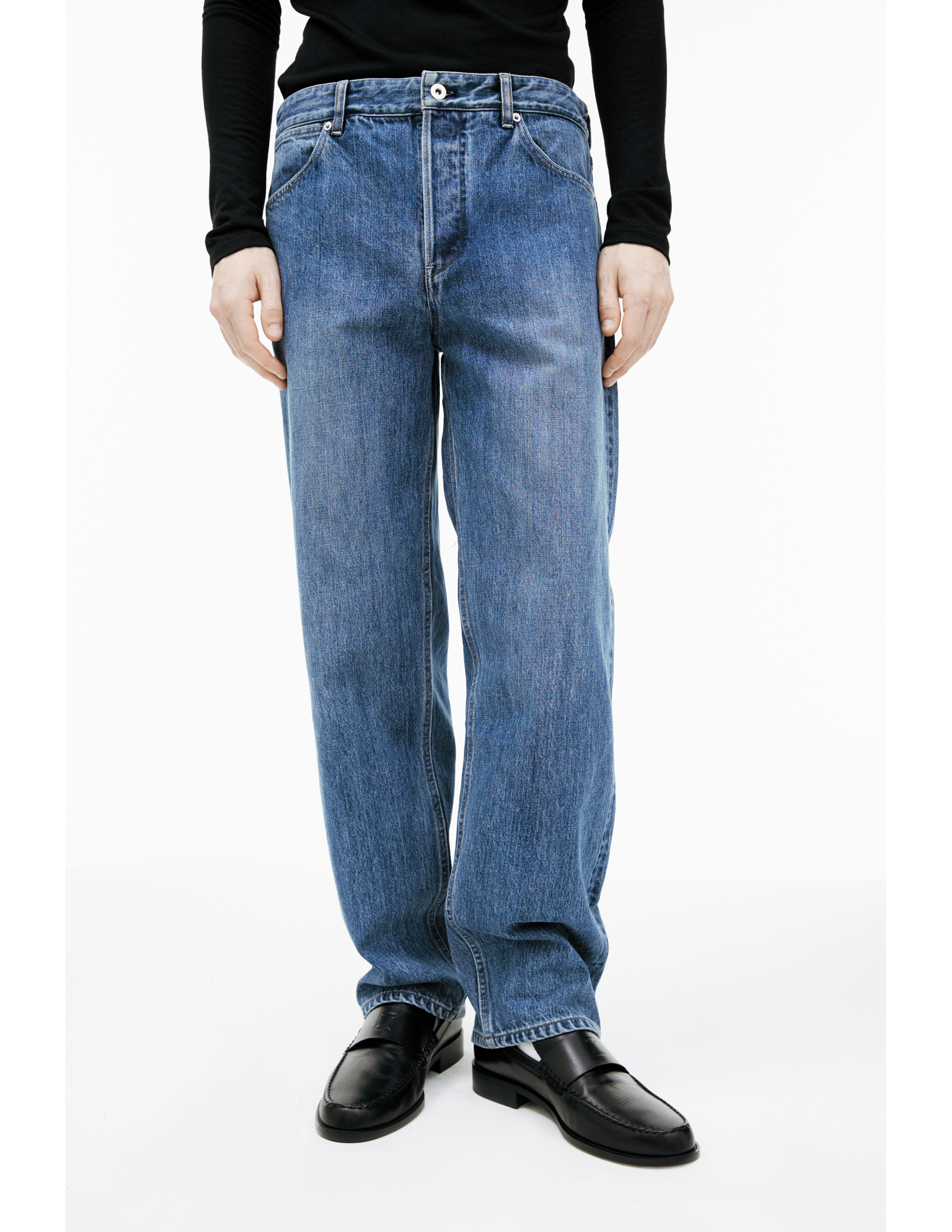 Jil Sander Straight Jeans With Patch In Blue