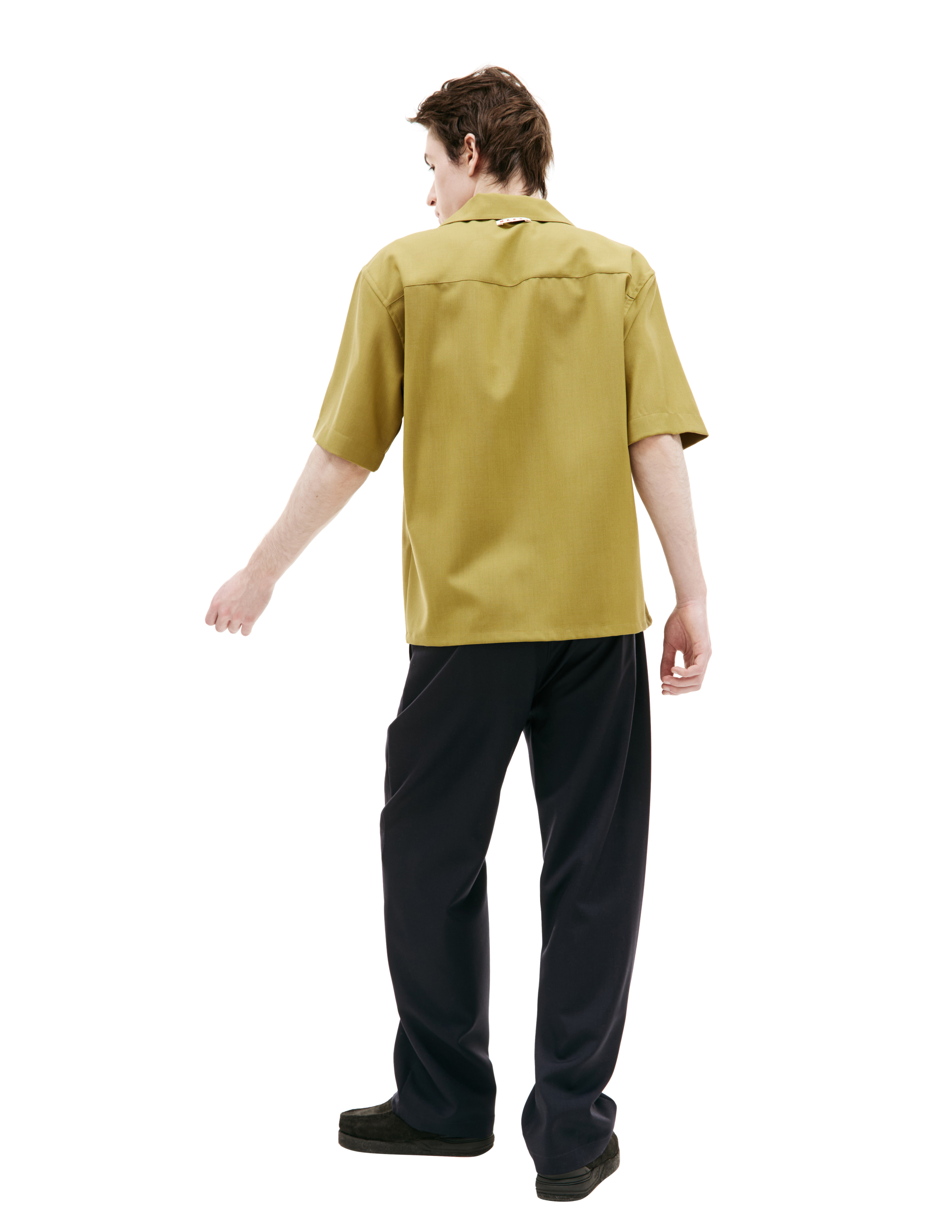 Shop Marni Wool Short Sleeves Shirt In Yellow