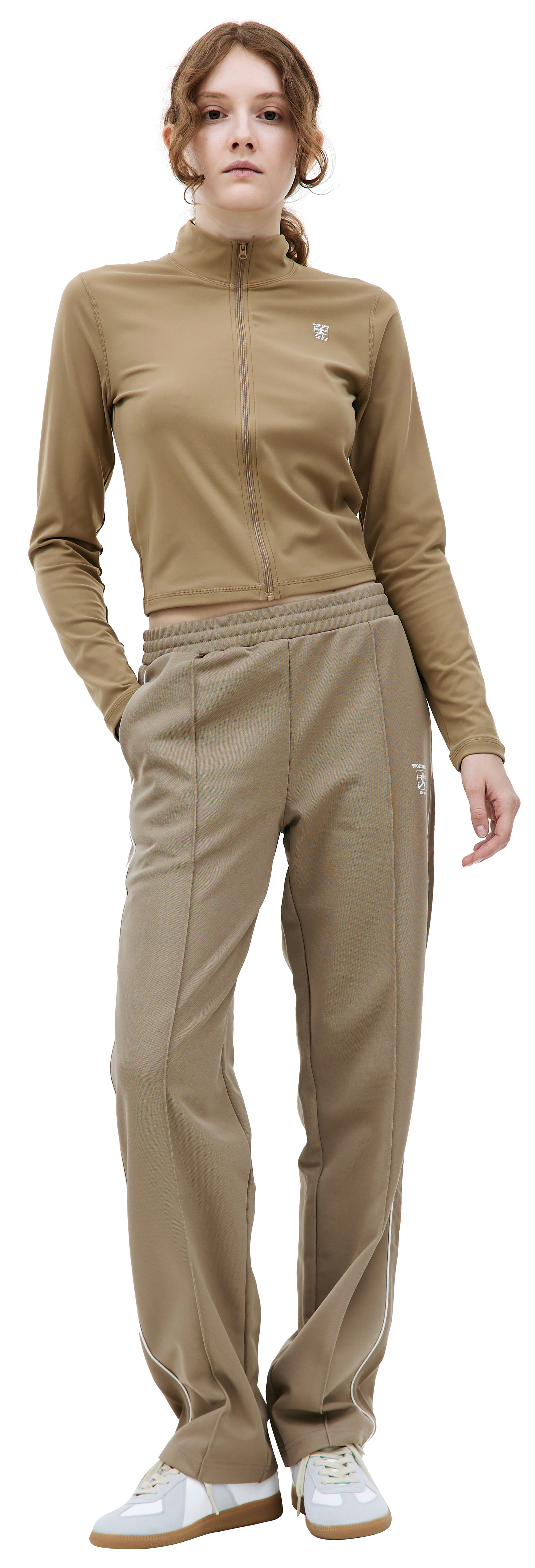 Buy SPORTY & RICH women brown runner active zip up jacket for $38