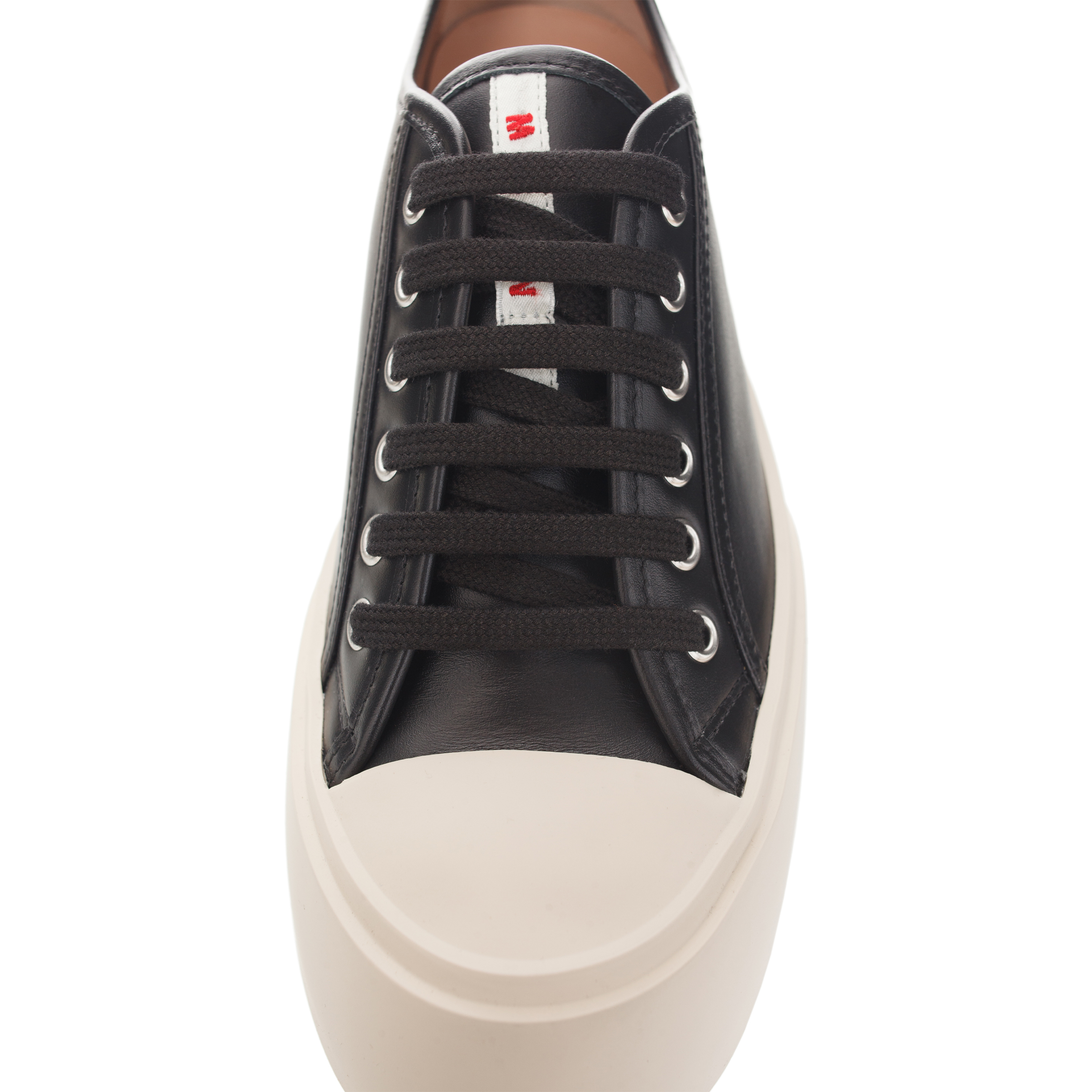 Shop Marni Leather Pablo Sneakers In Black