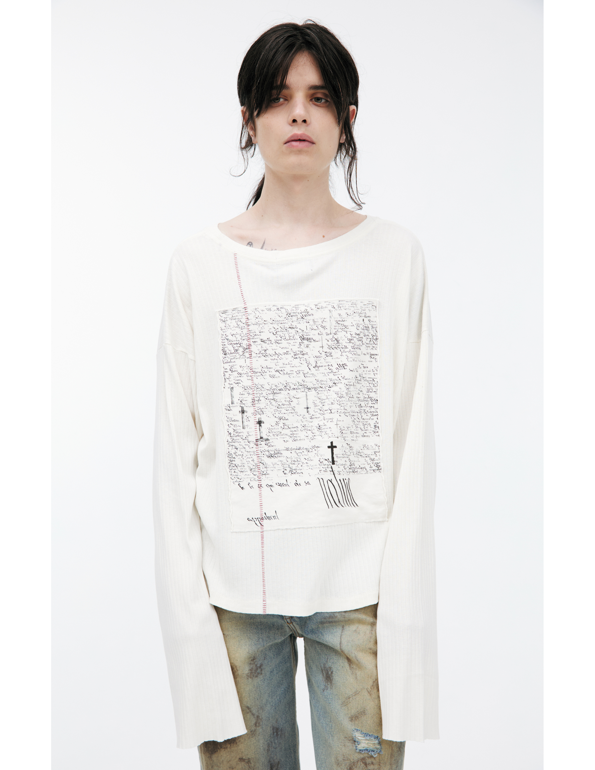 Enfants Riches Deprimes White Patch Longsleeve In White