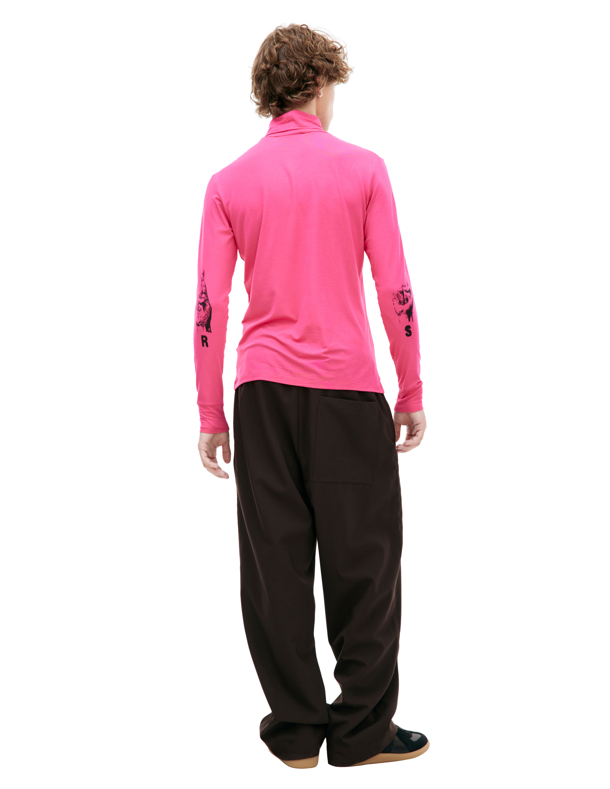 Raf Simons Pink Turtleneck With Logo In Pink