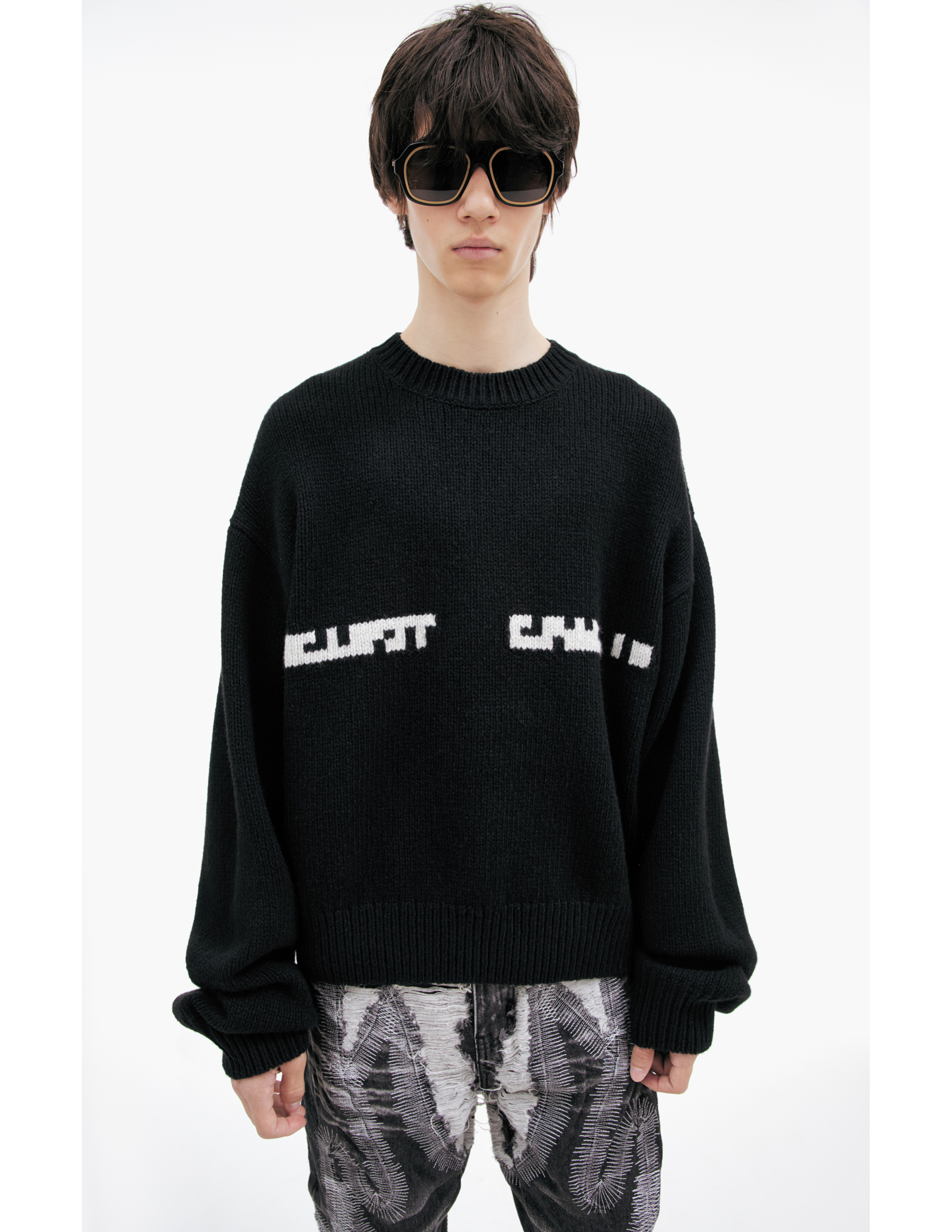 Heliot Emil Black Wool Sweater In Black