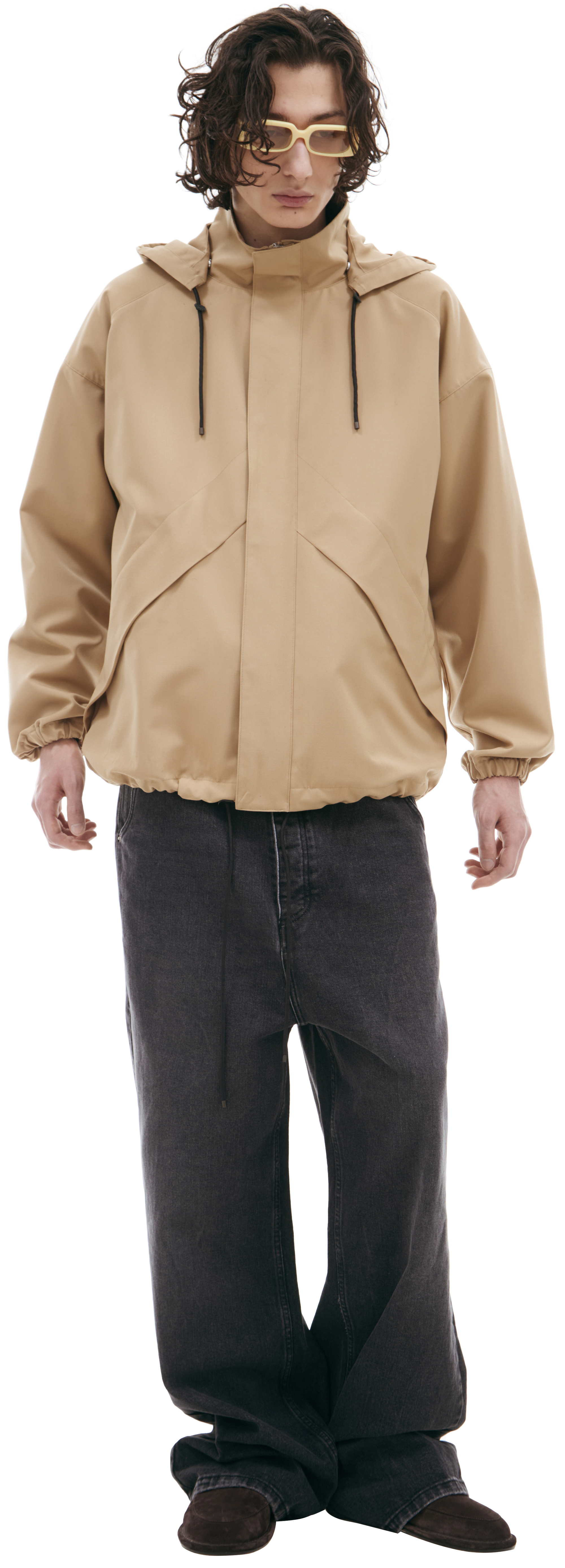 Buy Auralee men beige hooded jacket for $1,115 online on