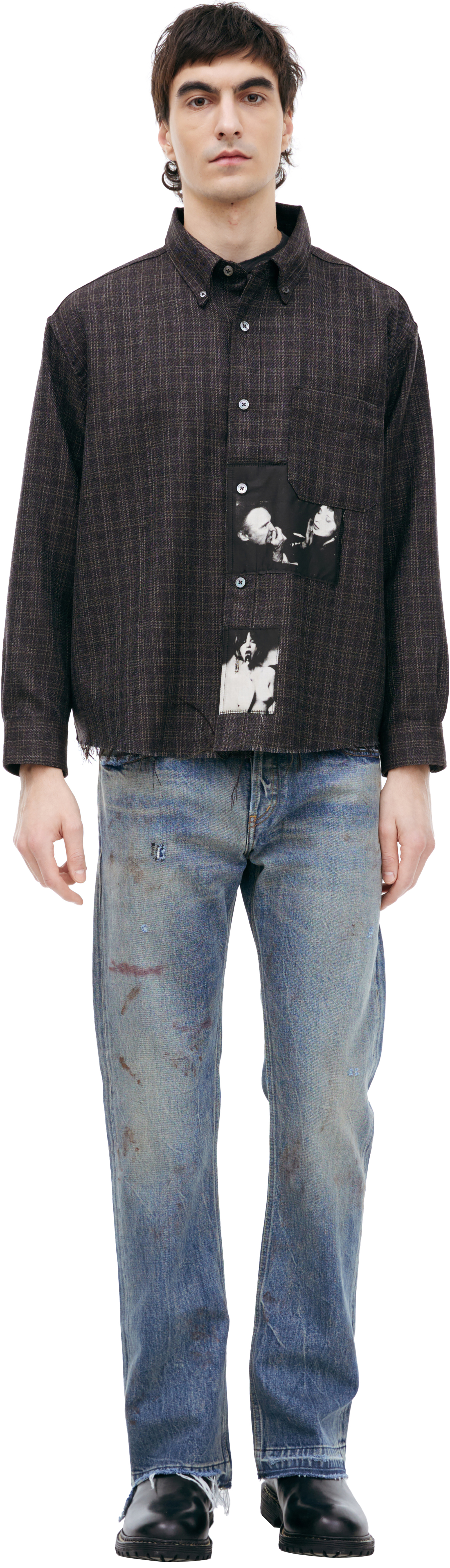 Buy Enfants Riches Déprimés men black assemblage flannel charcoal