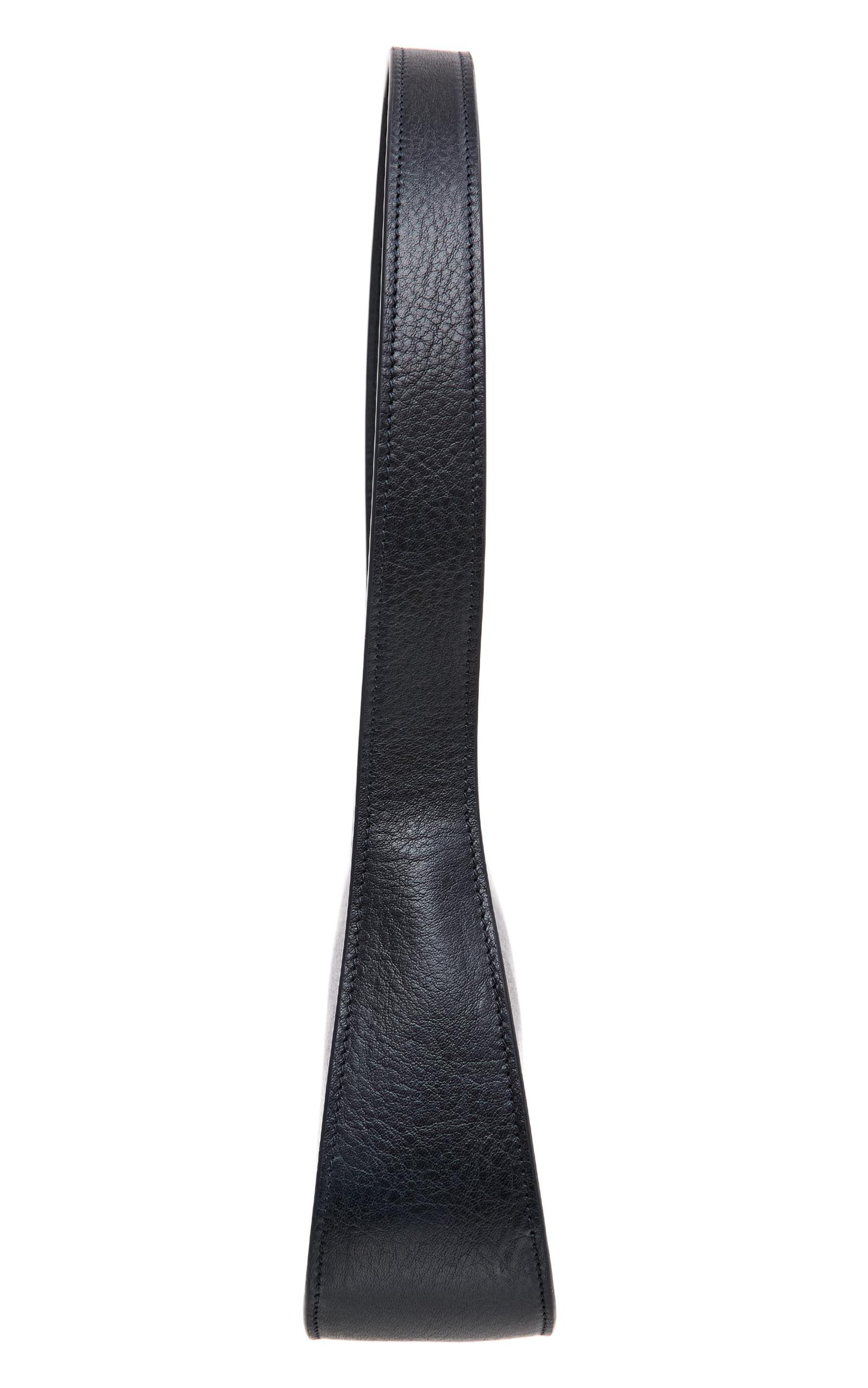 The Row Half Moon Leather Bag In Navy Blue