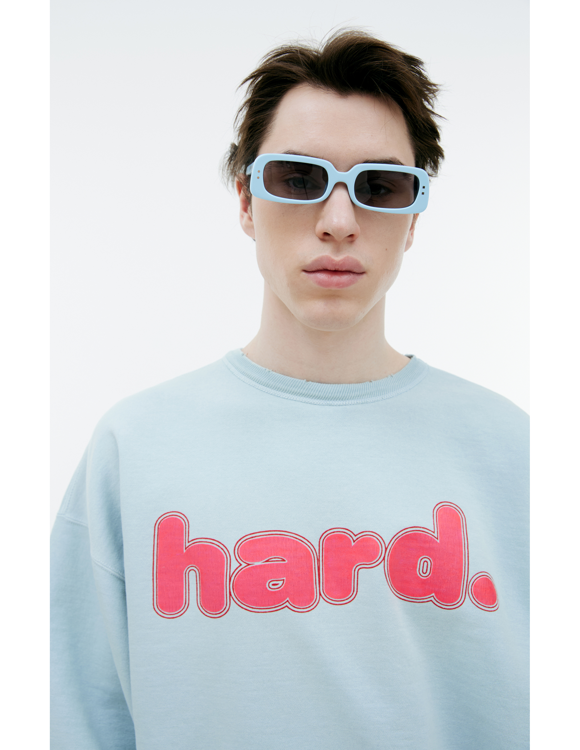 Saint Mxxxxxx 'hard' Print Sweatshirt In Blue
