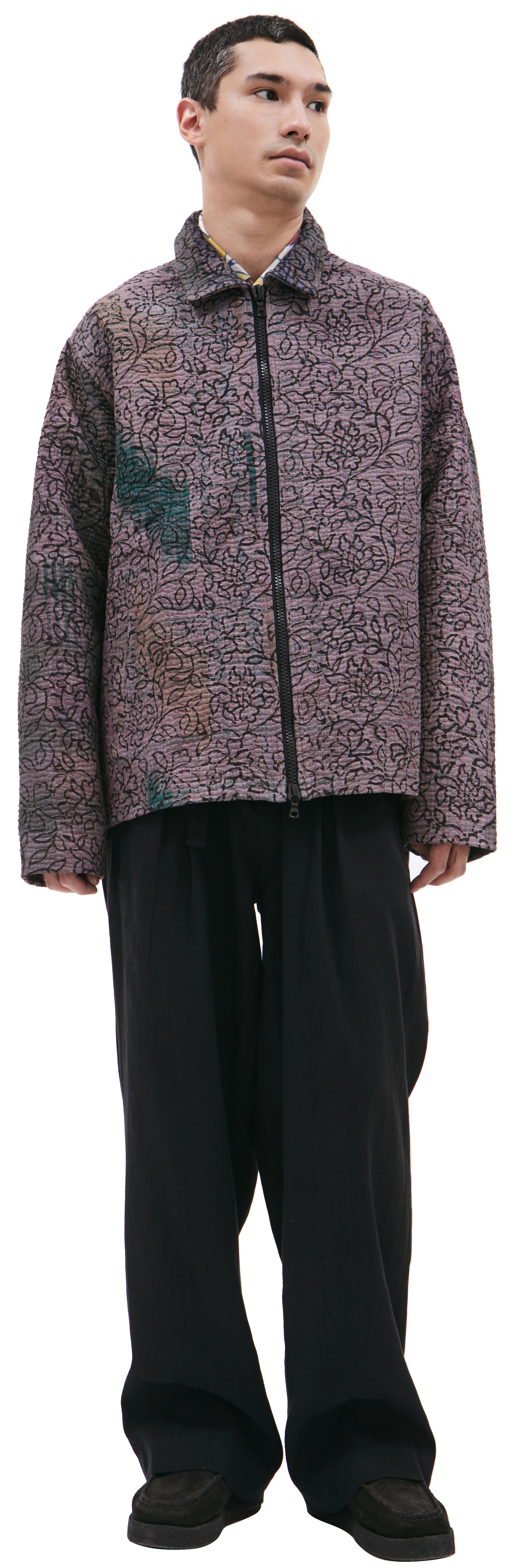 Buy KARTIK Research men purple vintage quilted jacket for €308