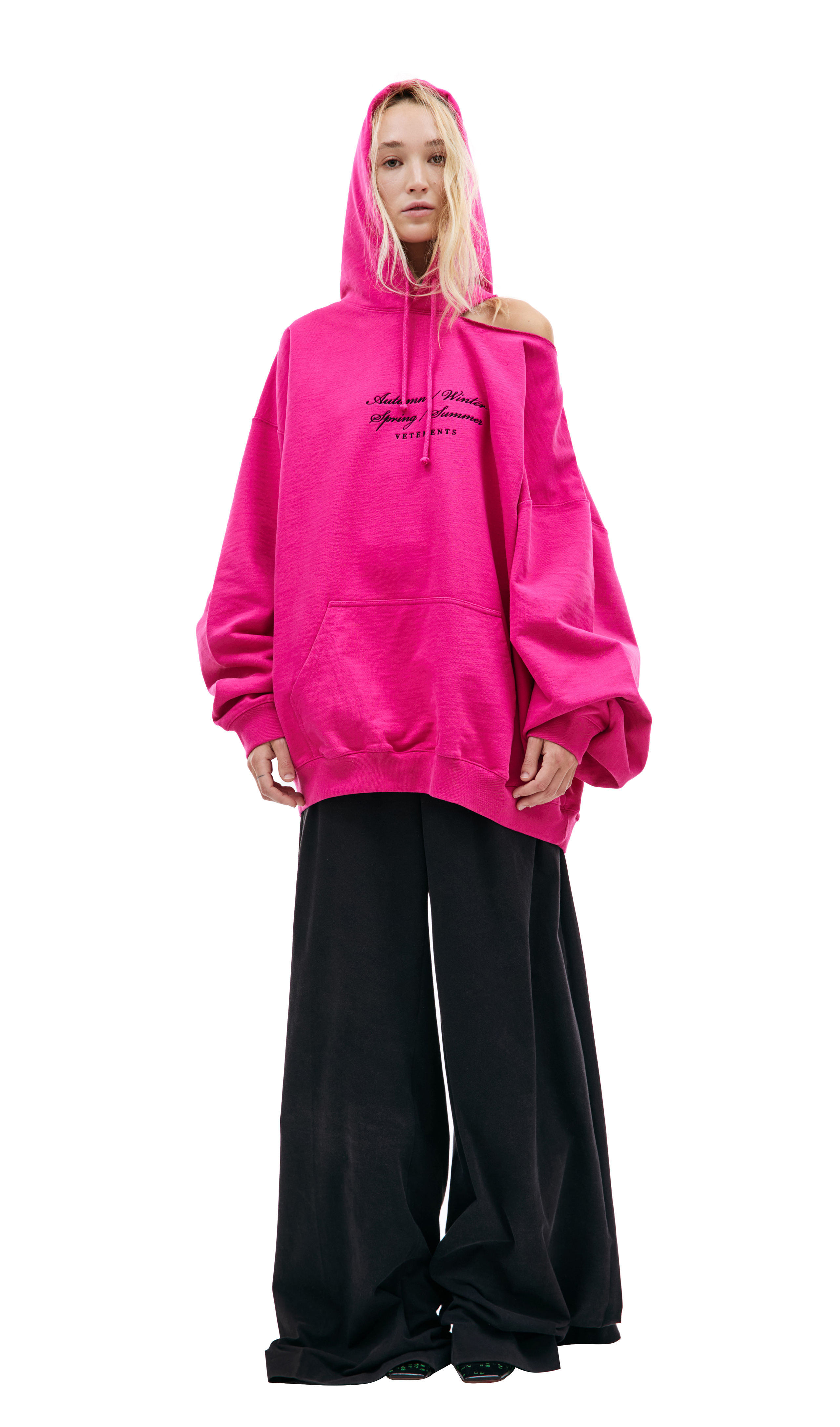 Vetements best sale pink hoodie