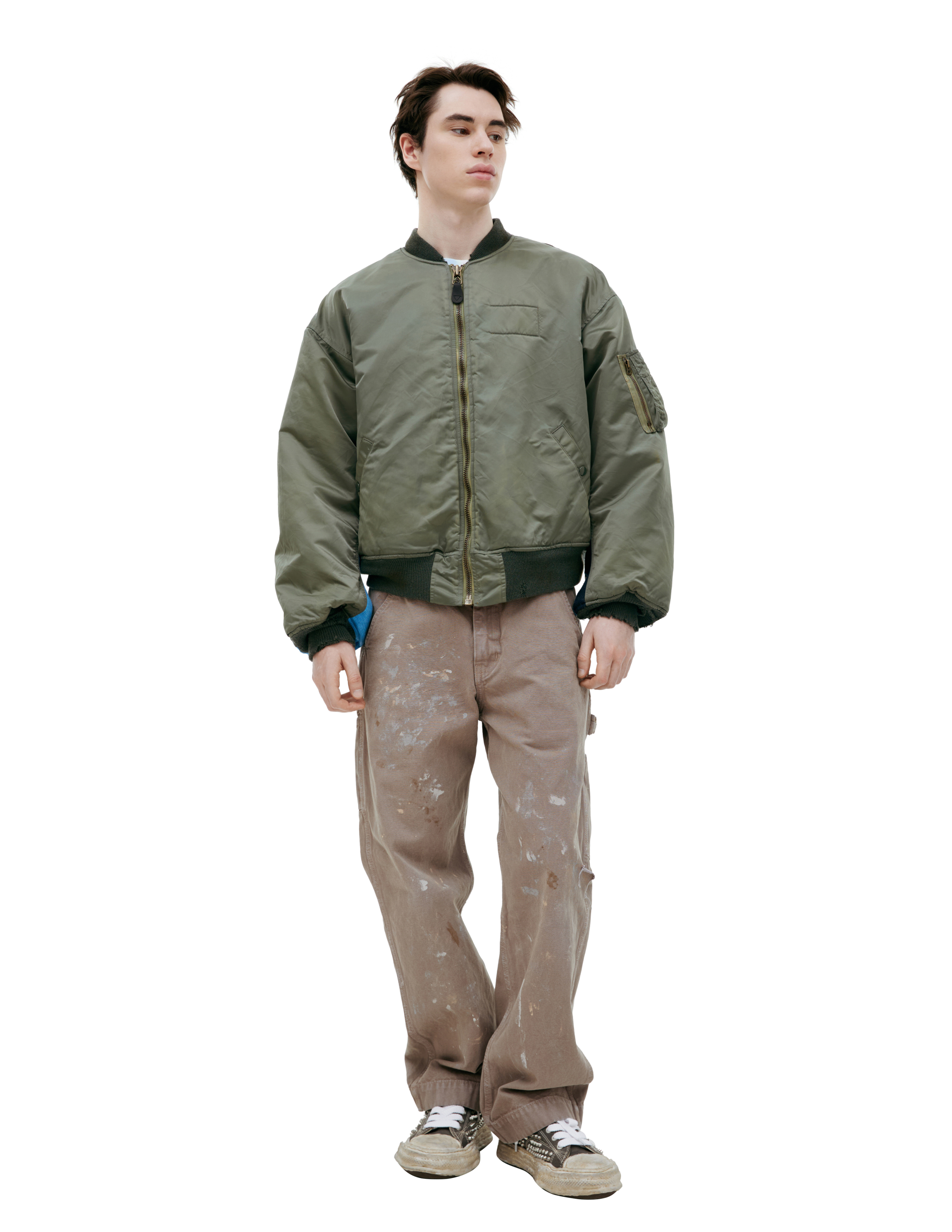 Saint Mxxxxxx Jacket With Sleeve Inserts In Khaki