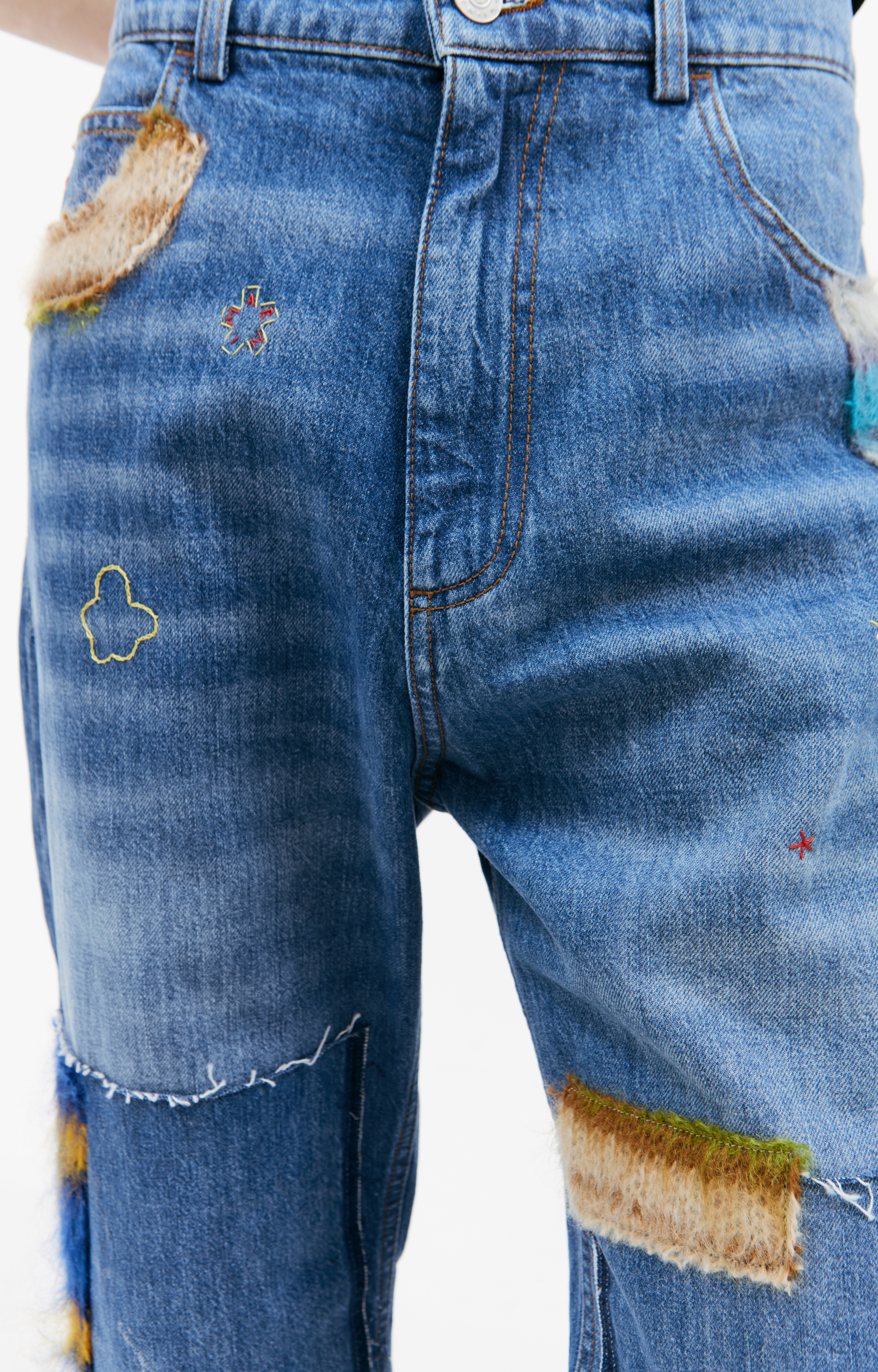 MARNI デニム Buy Marni men blue patchwork jeans for $455 online on SV77