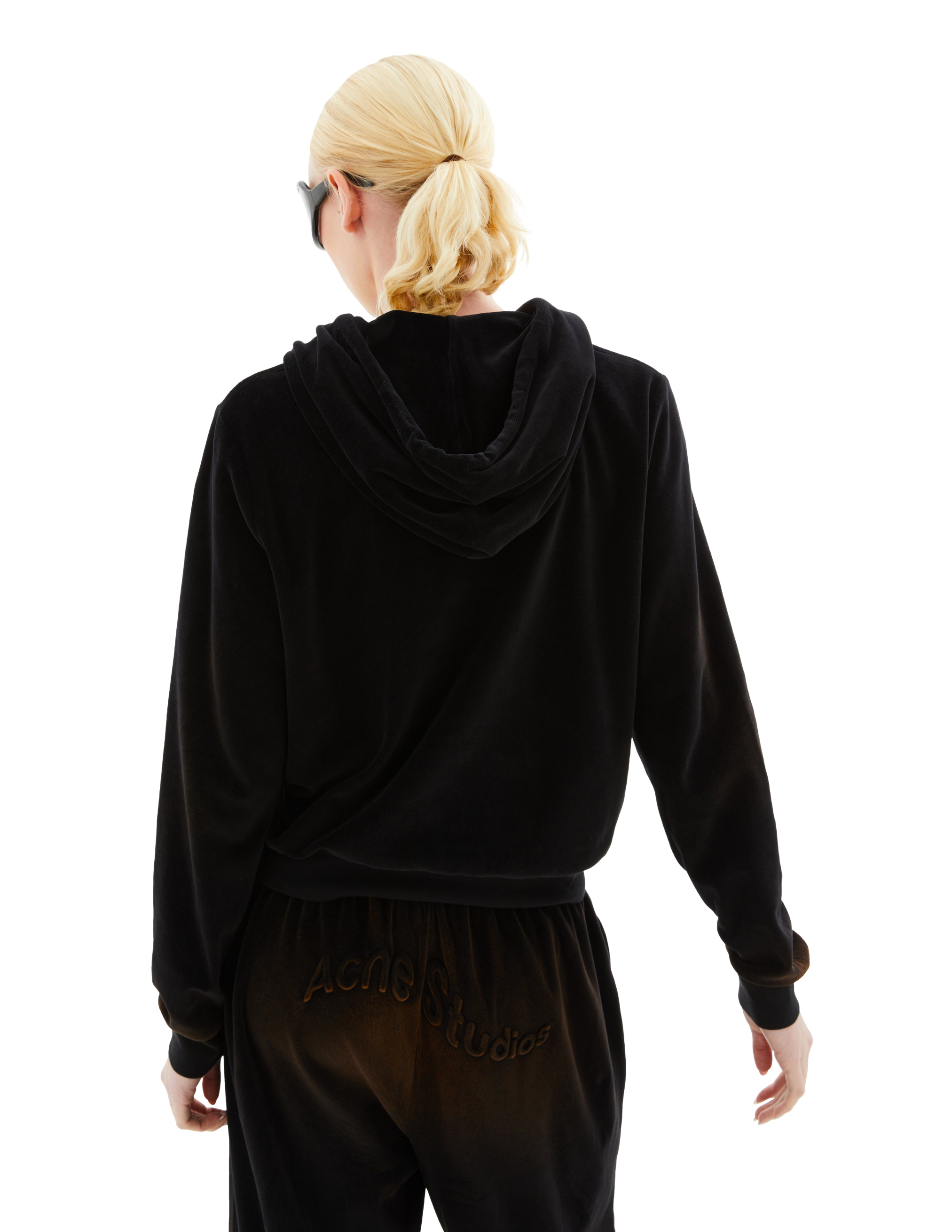 Acne Studios Cropped Hoodie With Logo In Black