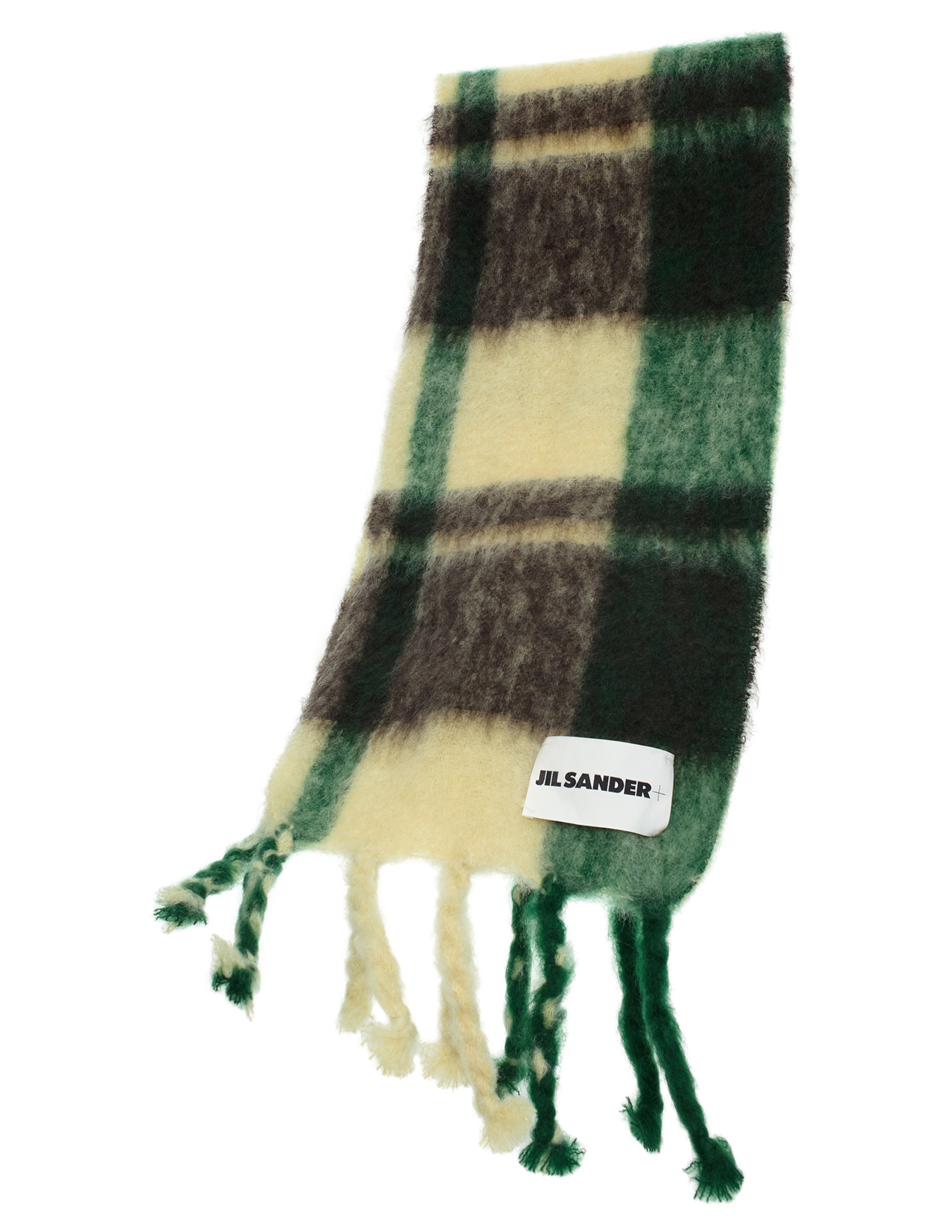 Jil Sander Combination Mohair Scarf In Green