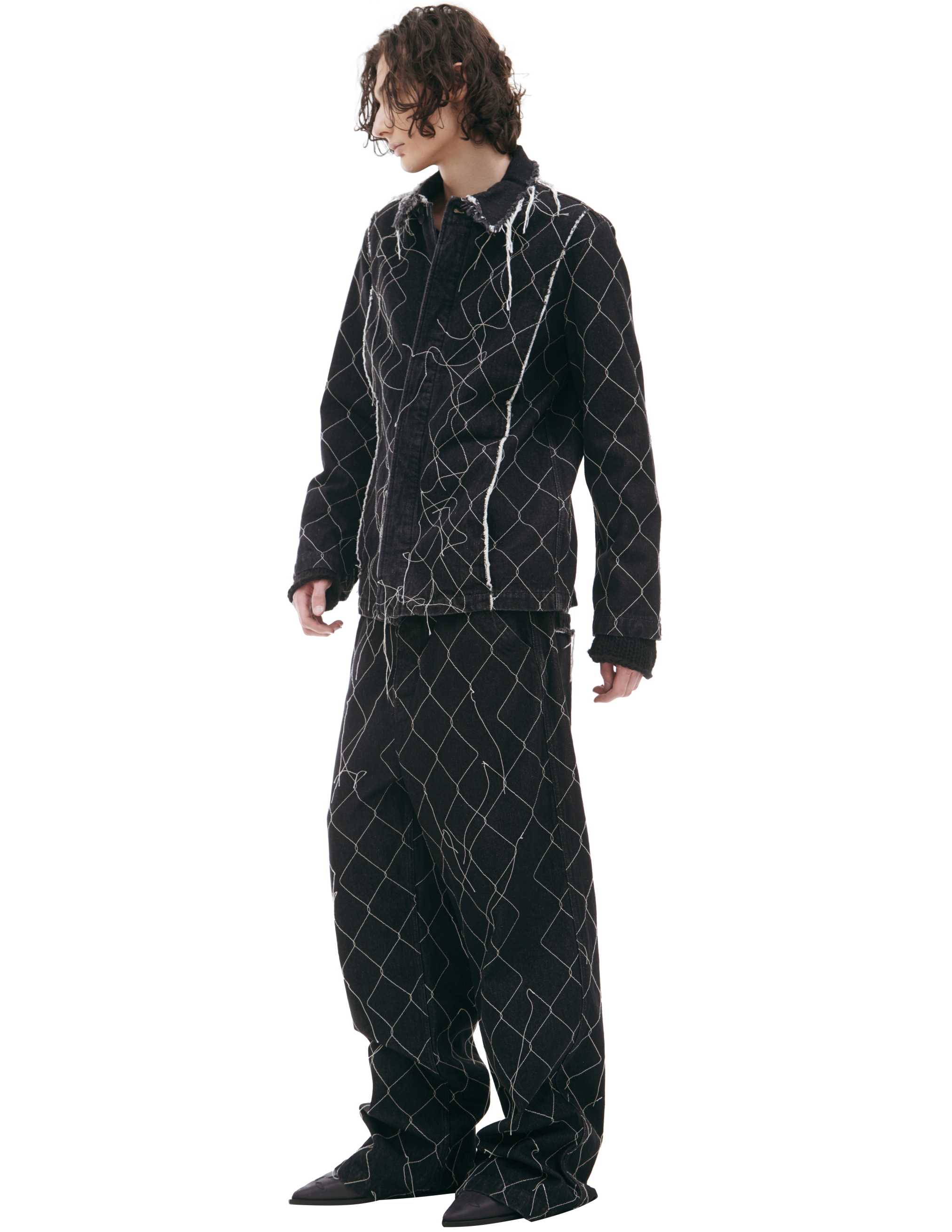 Airei Jacket With Asymmetrical Threads In Black